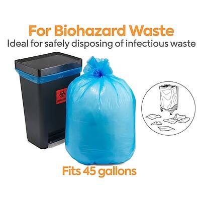 For Biohazard Waste  
Ideal for safely disposing of infectious waste  
Fits 45 gallons
