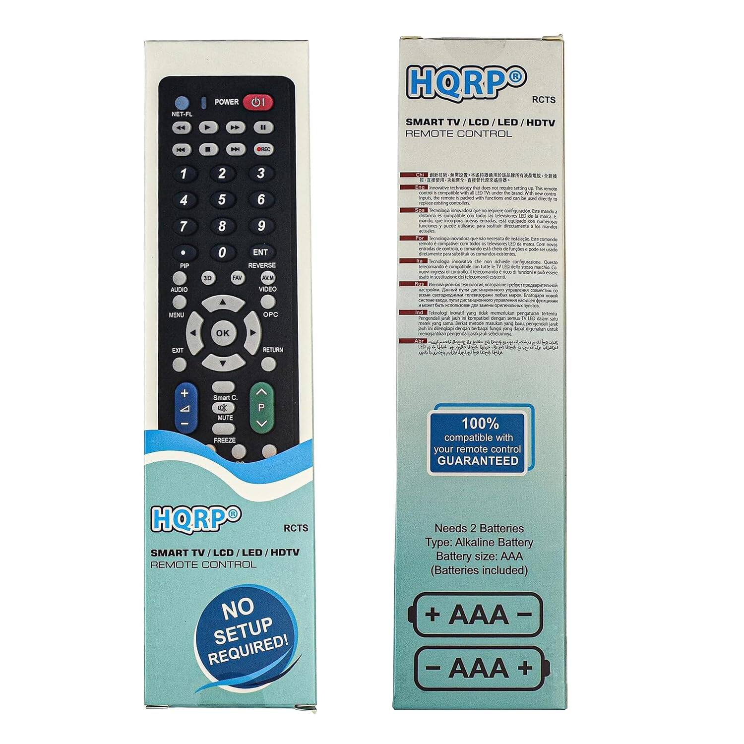 NETFL POWER  
HQRP RCTS SMART TV LCD HDTV REMOTE CONTROL  
H-C 1 4 7 PP AUDIO UMBM ET 2 3 5 6 8 9 0 ENT REVERSE 1 FE N- VIDEO OPC OK RETURN  

iot NARO m uming - - - ud and - - - pts  
CaT coas -. SgA ins mute mardia - cmperita he veeRE mara - Por - maiato - Ann - Utas - drecsements mandas tu : Secato Ptch Inoe - cmpaion - - - - - s ungin mde c J Sumatue - d nn Caste - n  
n wimmunte - n h - - n sedum - 1 -- - n - Inusa - - y istagi na mumaraan m Pengendel - smpunte dengan - - SPA M n maian pg  
pengendel 1 minglop dmpar Nenaga Ame -pa orgunatan -igea m u  

W MUTE PREFZE  

100% compatible with your remote control GUARANTEED  
HQRP RCTS SMART TV LCD / LED HDTV REM