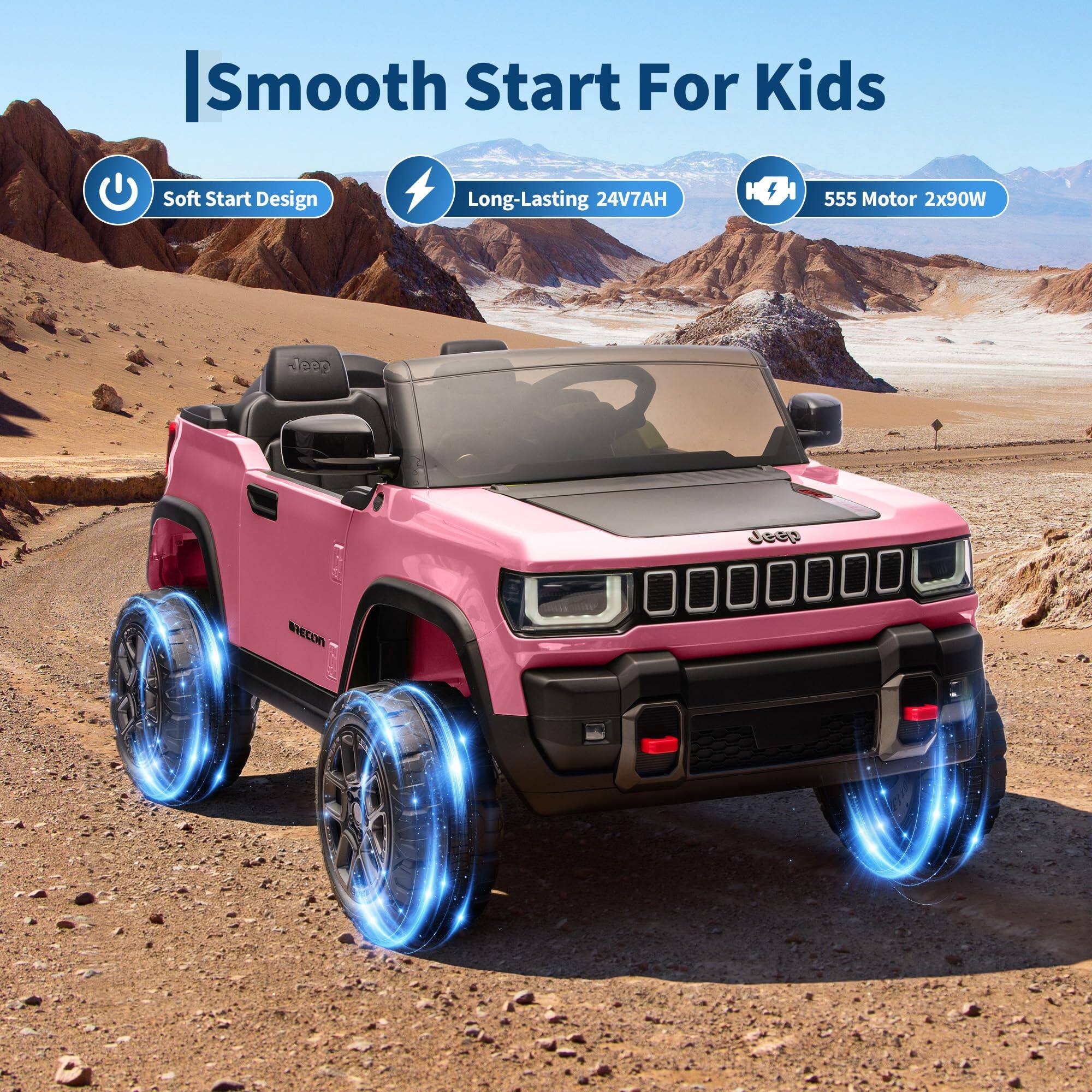 Smooth Start For Kids

- Soft Start Design
- Long-Lasting 24V7AH
- 555 Motor 2x90W