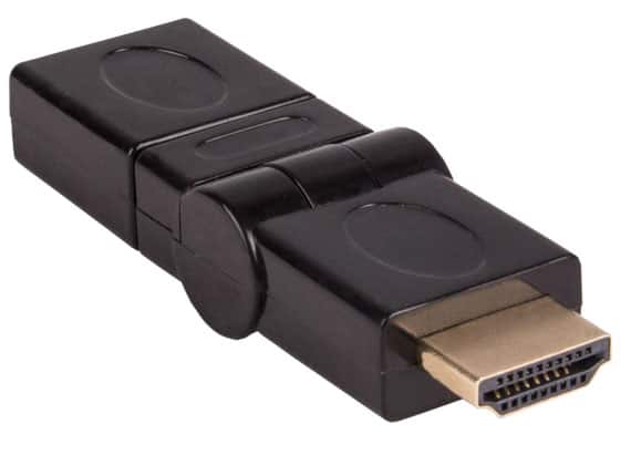 Cable Leader - HDMI Male to Female Port Saver Adapter, 180-Degree Swivel, Type A 19-Pin - Black