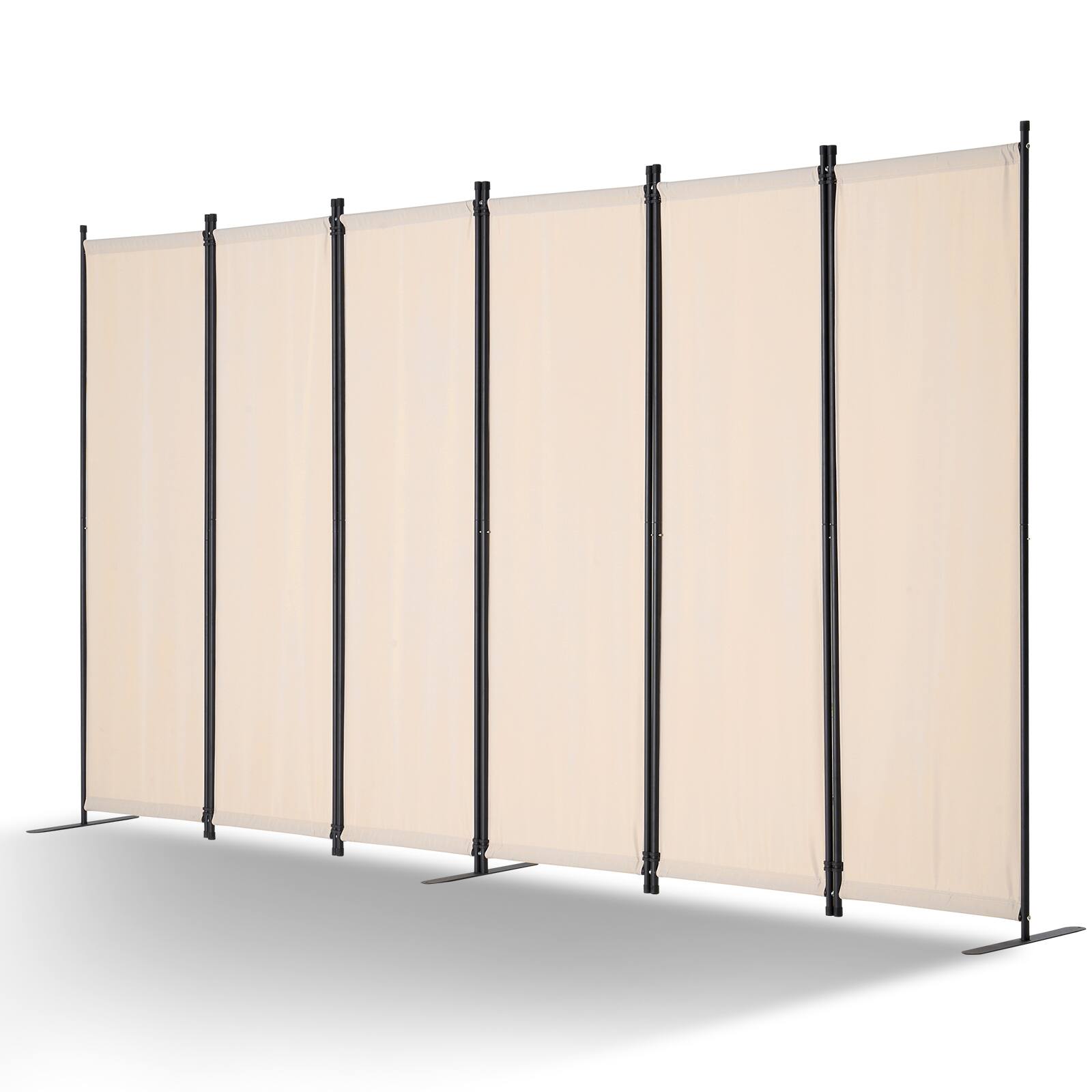 VEVOR - Room Divider, 6 Panel Room Divider, Folding Privacy Screen and Portable Partition Divider for Room Separation - Beige