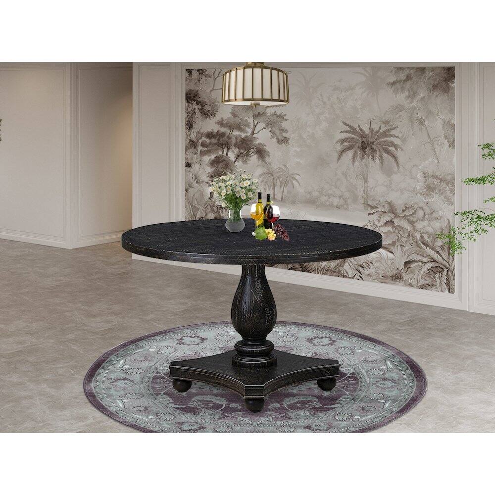 Alt View 1. East West Furniture - Wood Modern Dining Table - Black.