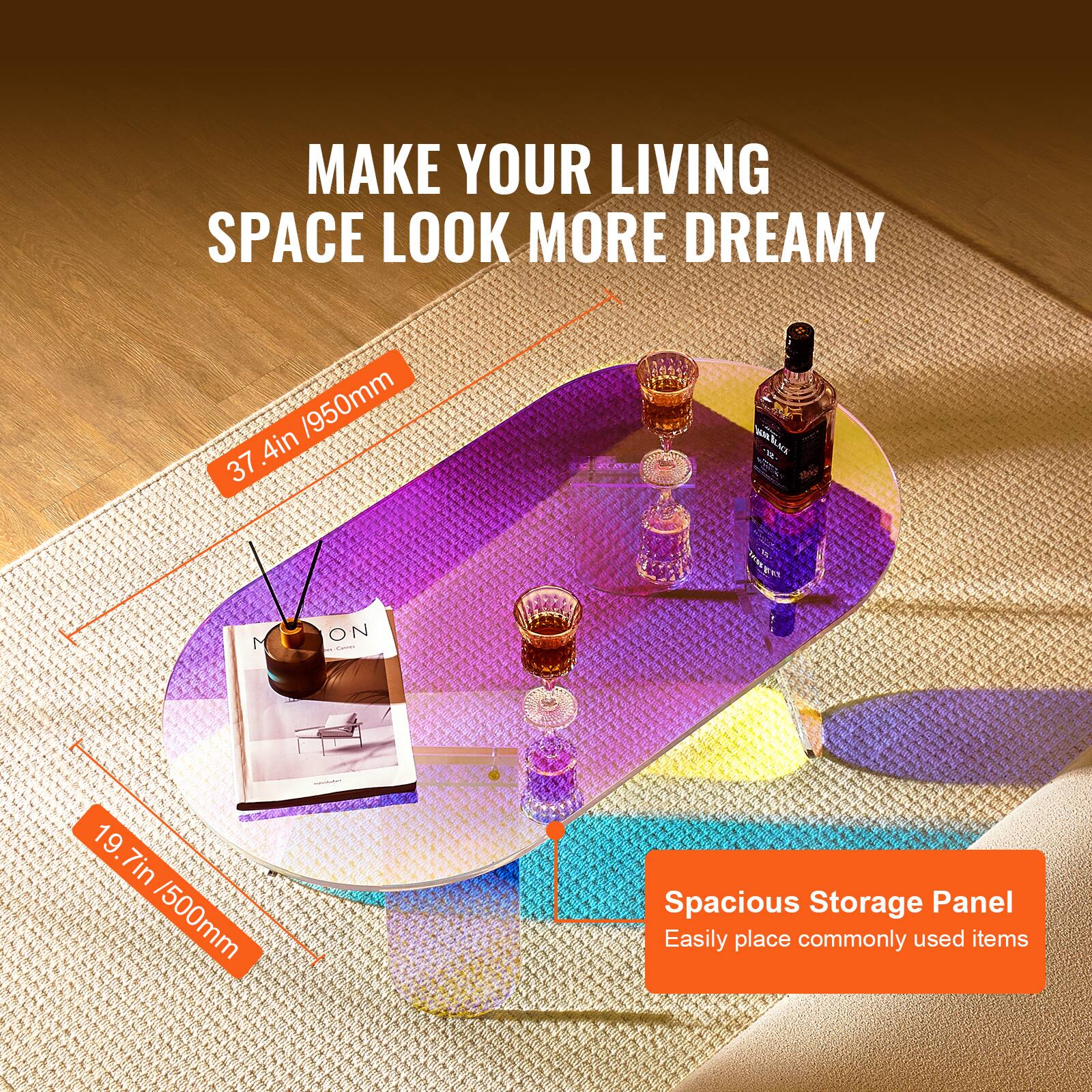 MAKE YOUR LIVING SPACE LOOK MORE DREAMY

37.4in / 950mm

19.7in / 500mm

Spacious Storage Panel
Easily place commonly used items