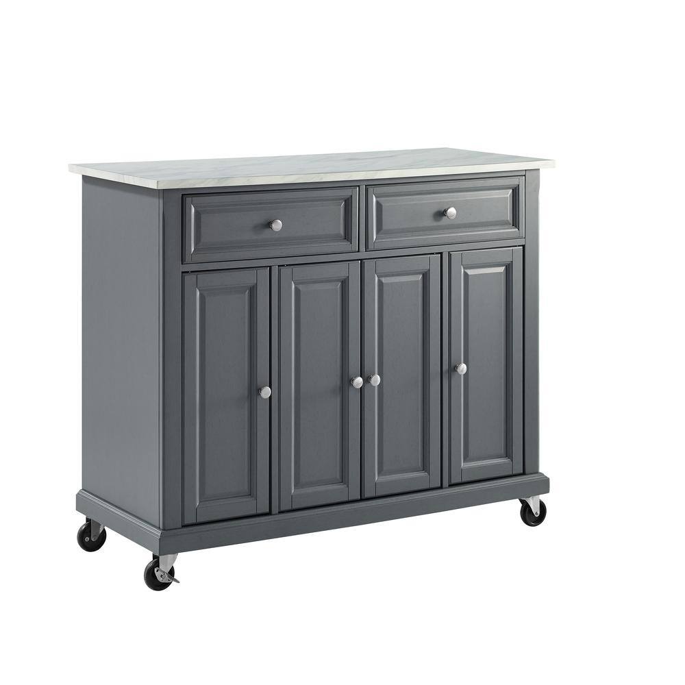 Alt View 7. Crosley Furniture - Avery Kitchen Cart - Distressed Gray.
