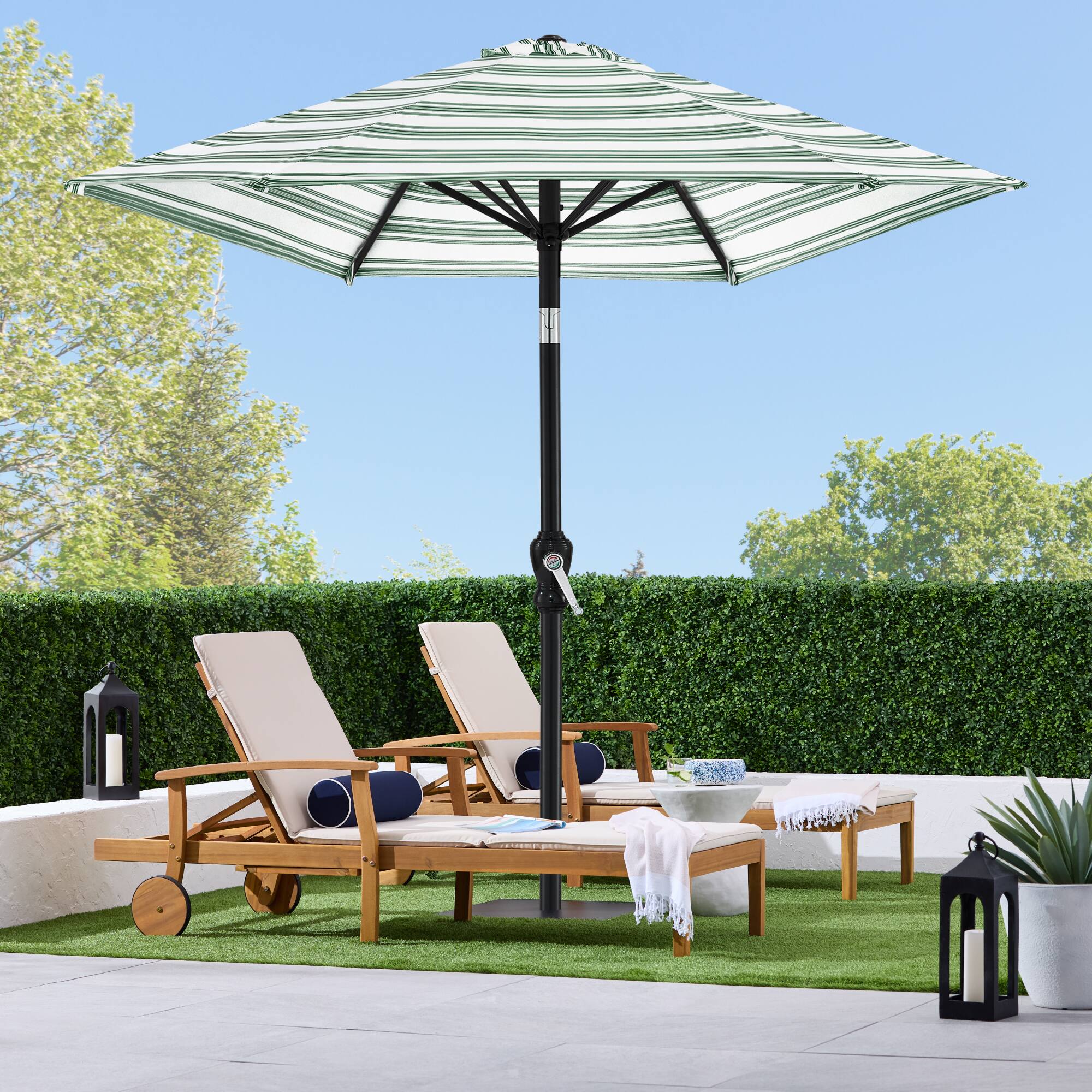Alt View 2. Best Choice Products - Best Choice Products 10ft Outdoor Steel Market Patio Umbrella w/ Crank, Tilt Push Button, 6 Ribs - Striped Green - Striped Green.