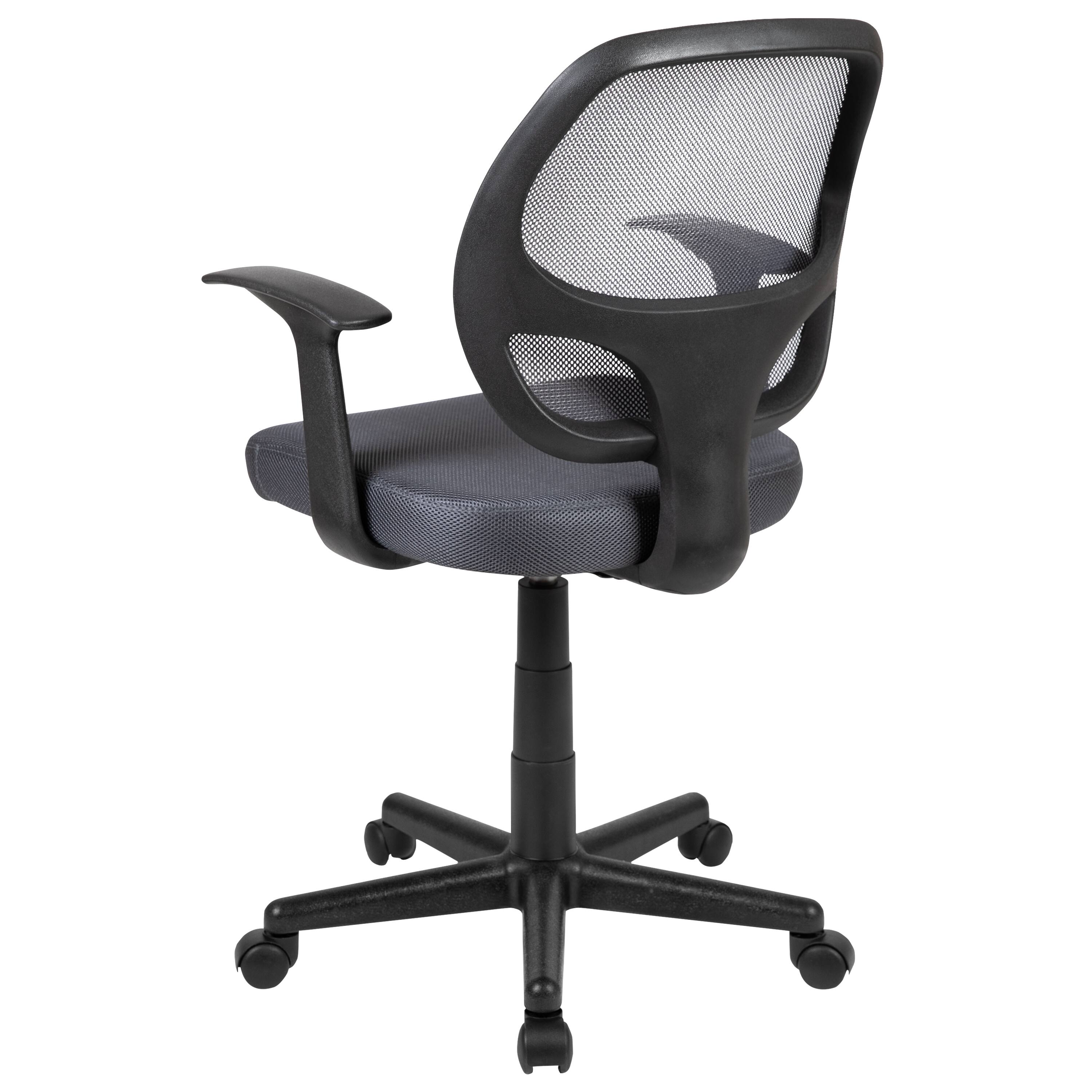 Alt View 5. Emma + Oliver - Mid-Back Mesh Swivel Ergonomic Task Office Chair - Arms - Gray.