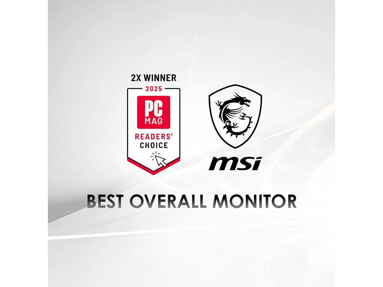 2X WINNER 2025 PC MAG READERS' CHOICE msi BEST OVERALL MONITOR
