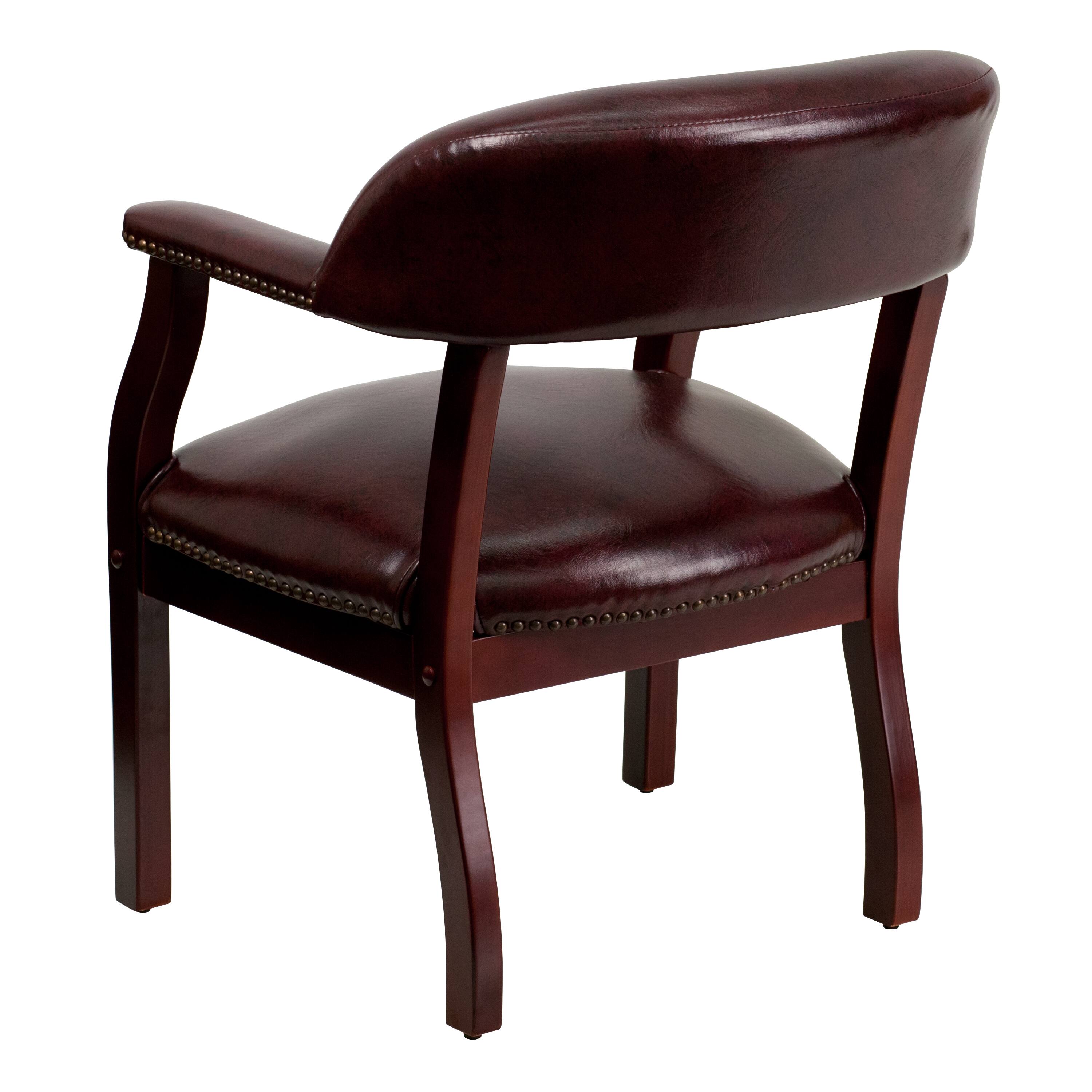 Alt View 5. Emma + Oliver - Conference Chair with Accent Nail Trim - Oxblood Vinyl.
