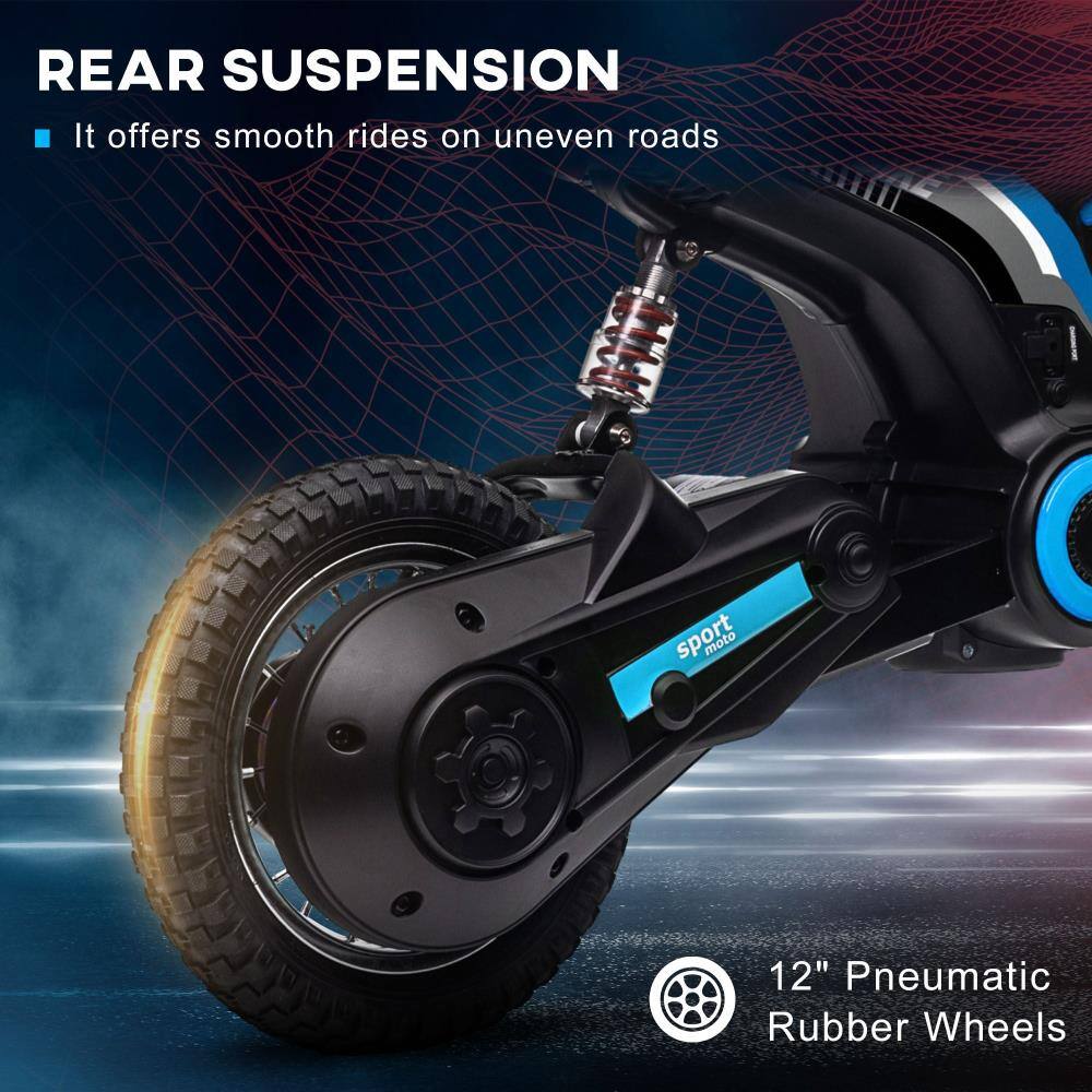 REAR SUSPENSION  
- It offers smooth rides on uneven roads  

12" Pneumatic Rubber Wheels