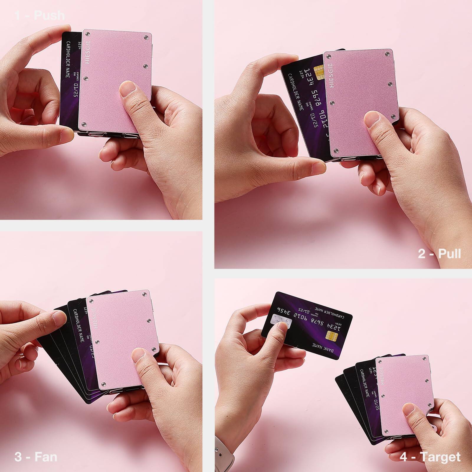 Alt View 2. Jadie Link - Slim Magnetic Wallet Women Compatible Magsafe Removable Money Clip Rfid Blocking Metal Card Holder Minimalist 1615141312 - Black-Compatible With Magsafe.