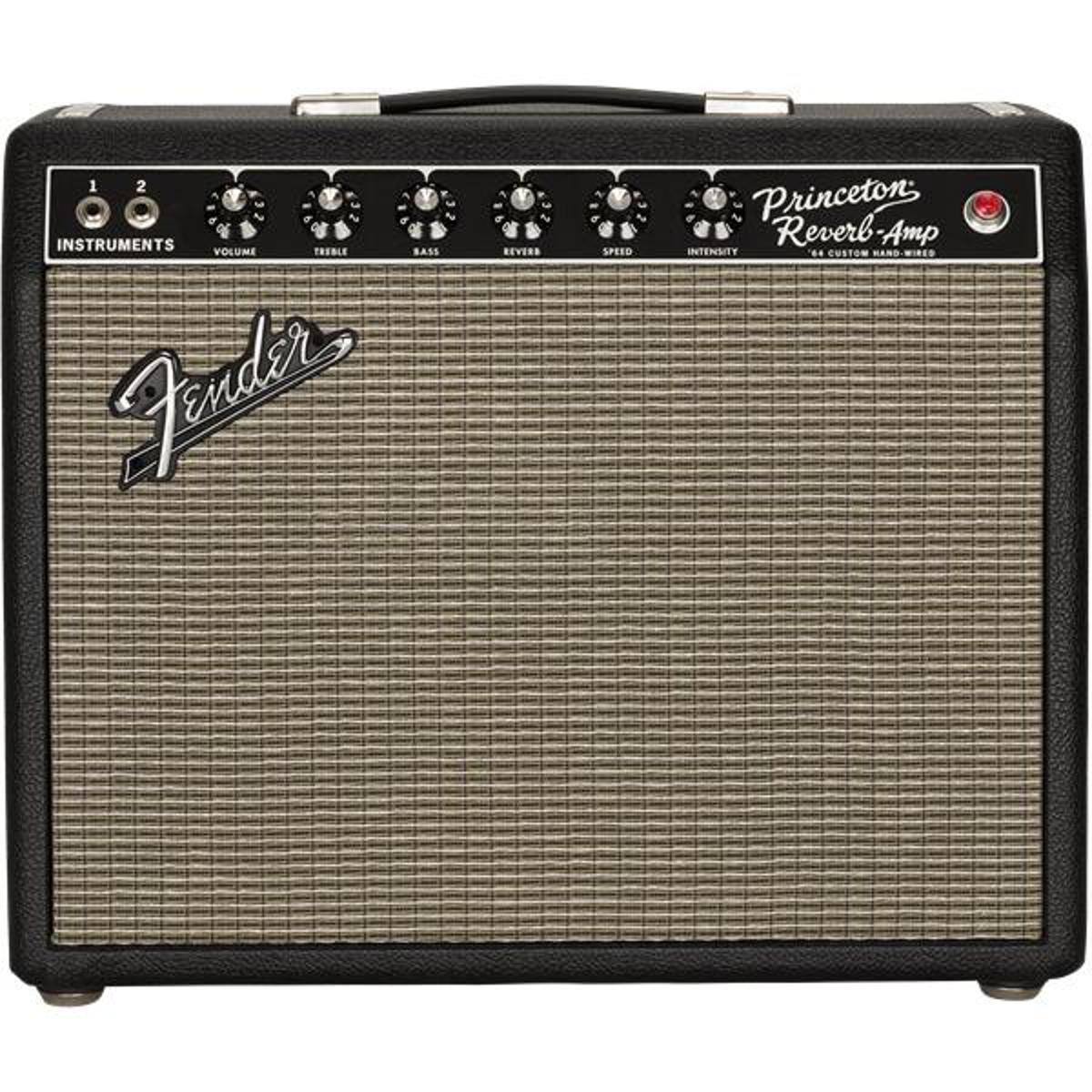 1 2 INSTRUMENTS VOLUME TREBLE BASS REVERB SPEED INTENSITY Princeton Reverb-Amp 66 CUSTOM HARD WIRES Fender