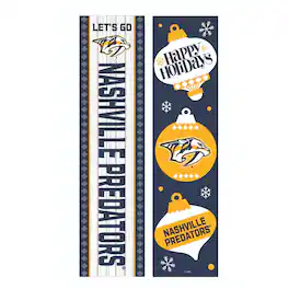 Evergreen Enterprises - Nashville Predators 47" Double Sided Christmas Leaner Fan Sign - Multicolor