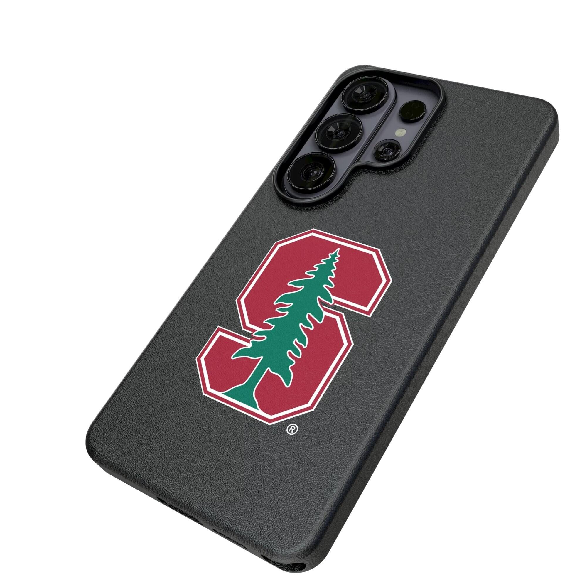 Alt View 1. Keyscaper - Stanford Cardinal Text Backdrop Galaxy Magnetic Bump Case - S26 Plus - Black.