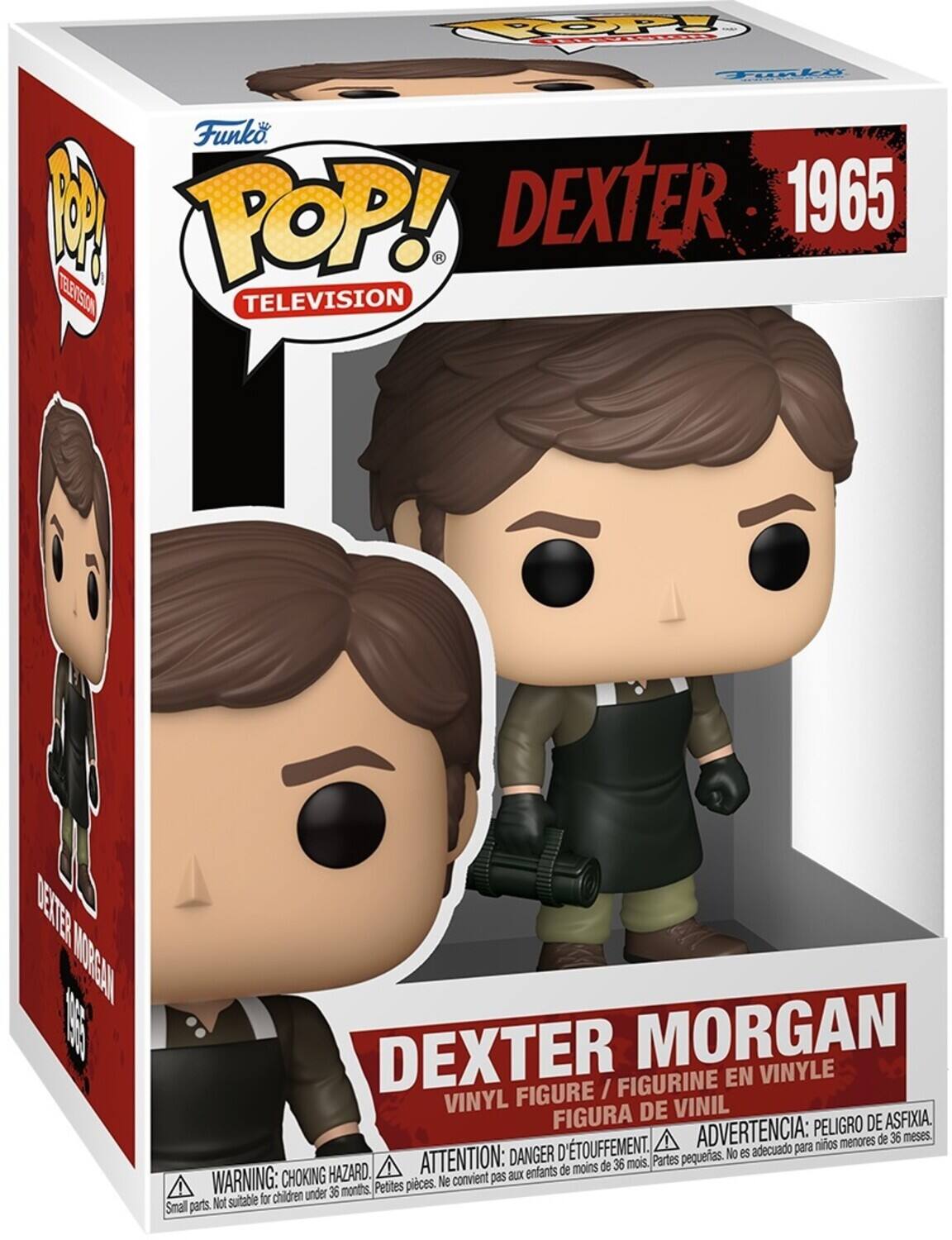 Funko POP! TELEVISION  
DEXTER 1965  
DEXTER MORGAN  
VINYL FIGURE / FIGURINE EN VINYLE / FIGURA DE VINIL  

WARNING: CHOKING HAZARD. Small parts. Not suitable for children under 36 months.  
ADVERTENCIA: PELOJO DE ASFIXIA. D'TOUFFEMENT. ADVERTENCIA: PELOJO DE ASFIXIA. DANGER D'ÉTOUFFEMENT. ATTENTION: DANGER DE CHOKING.