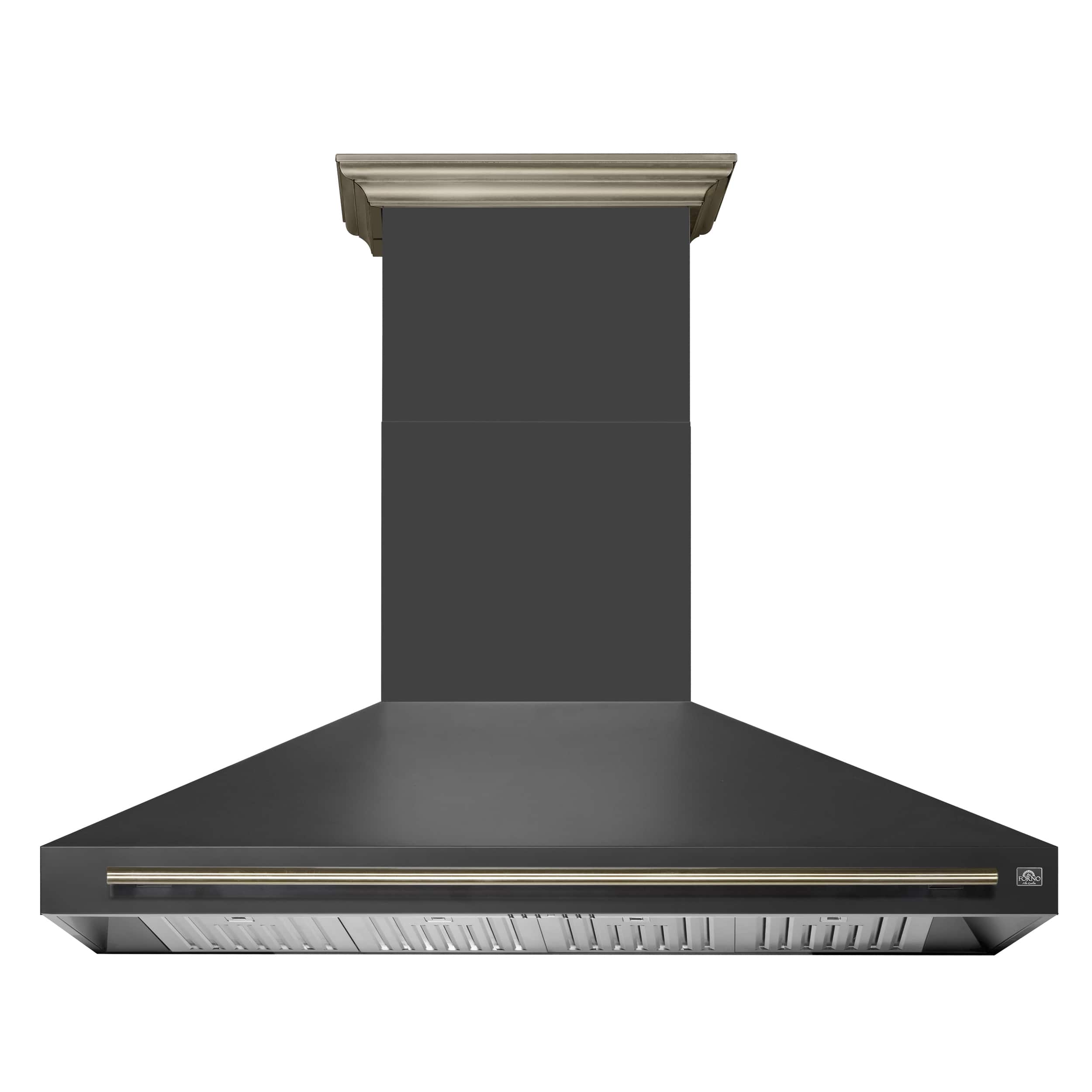 Forno Appliances - 60 inches - Externally Vented & Recirculating - Wall Range Hood - Black - Front_Zoom