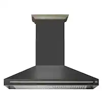 Forno Appliances - 60 inches - Externally Vented & Recirculating - Wall Range Hood - Black - Front_Zoom