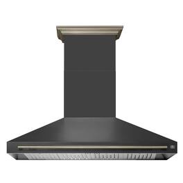 Forno Appliances - 60 inches - Externally Vented & Recirculating - Wall Range Hood - Black