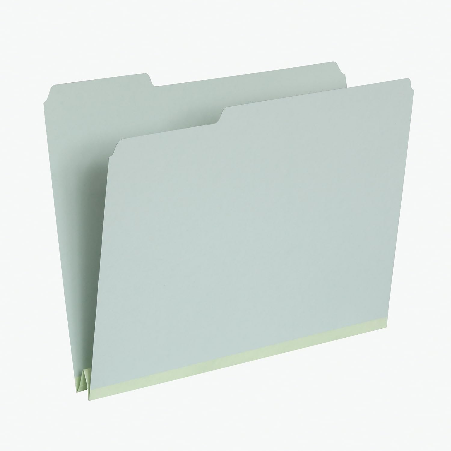 Left. Tops Business Forms - Pressboard Expanding File Folders, 1/3-Cut Tabs: Assorted Positions, Letter Size, 2" Expansion, Light Green, 25/Box.