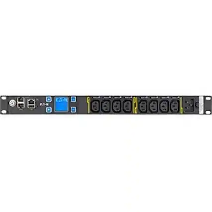 Front. Eaton - Eaton Metered Input Rack PDU L6-20P Input 100-240V 3.84kW Single-Phase PDU - IEC 60320 C20 - 8 x IEC 60320 C13 - 230 V - Unknown.