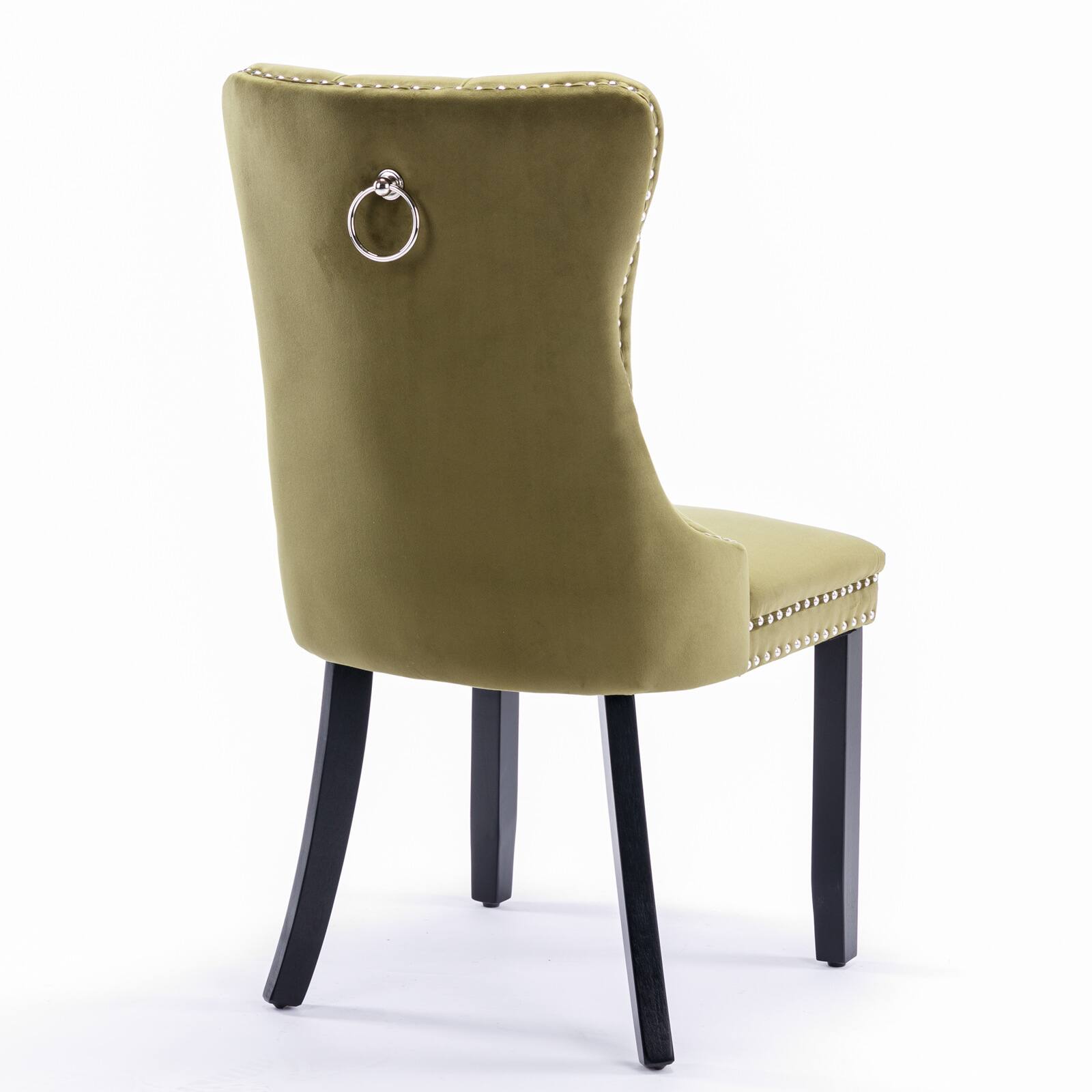 Alt View 1. Tiramisubest - High-end Tufted Solid Wood Contemporary Velvet Upholstered Dining Chair with Wood Legs Nailhead,SET OF 2,Olive-Green - Olive Green.