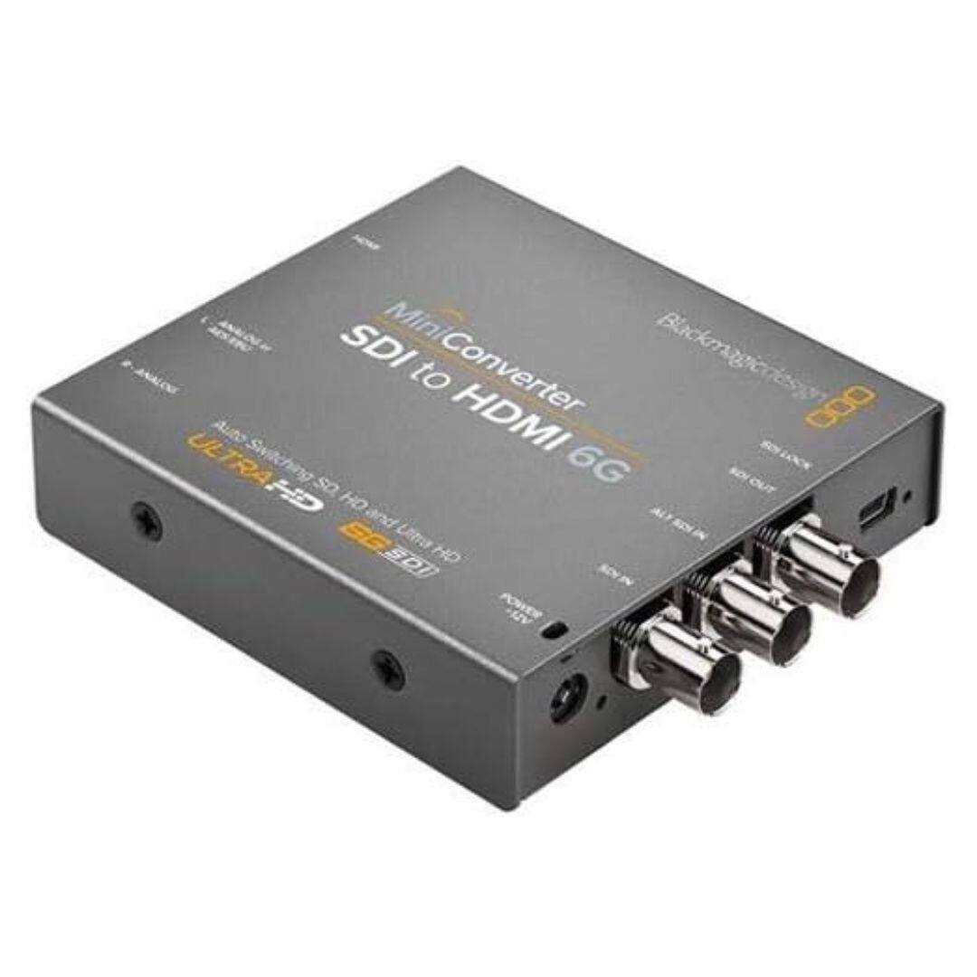 Mini Converter SDI to HDMI 6G  
Blackmagic Design  
Ultra HD and 6G-SDI  
Auto Switching SDI and HDMI  
3 Ports