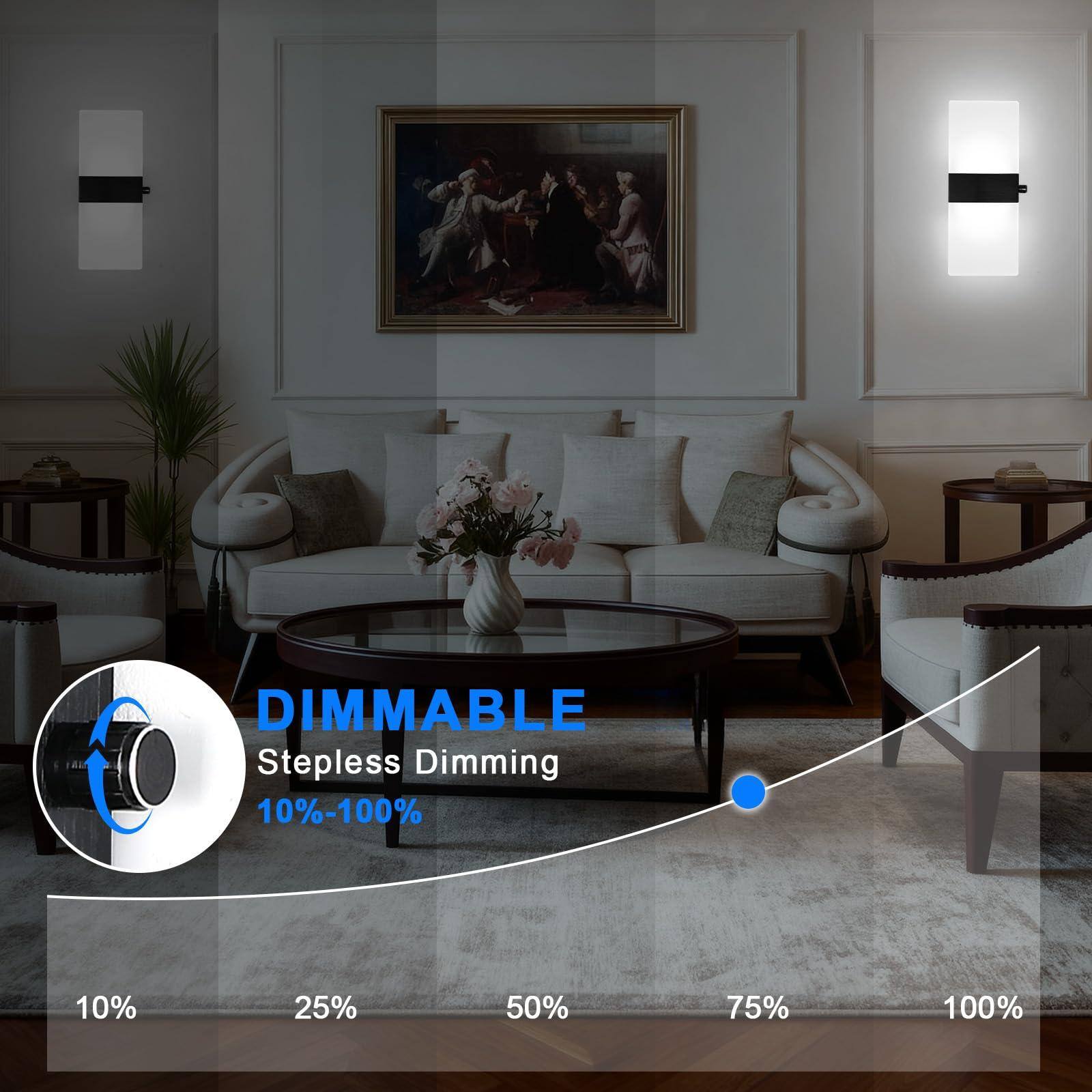 DIMMABLE  
Stepless Dimming  
10%-100%  
10% 25% 50% 75% 100%