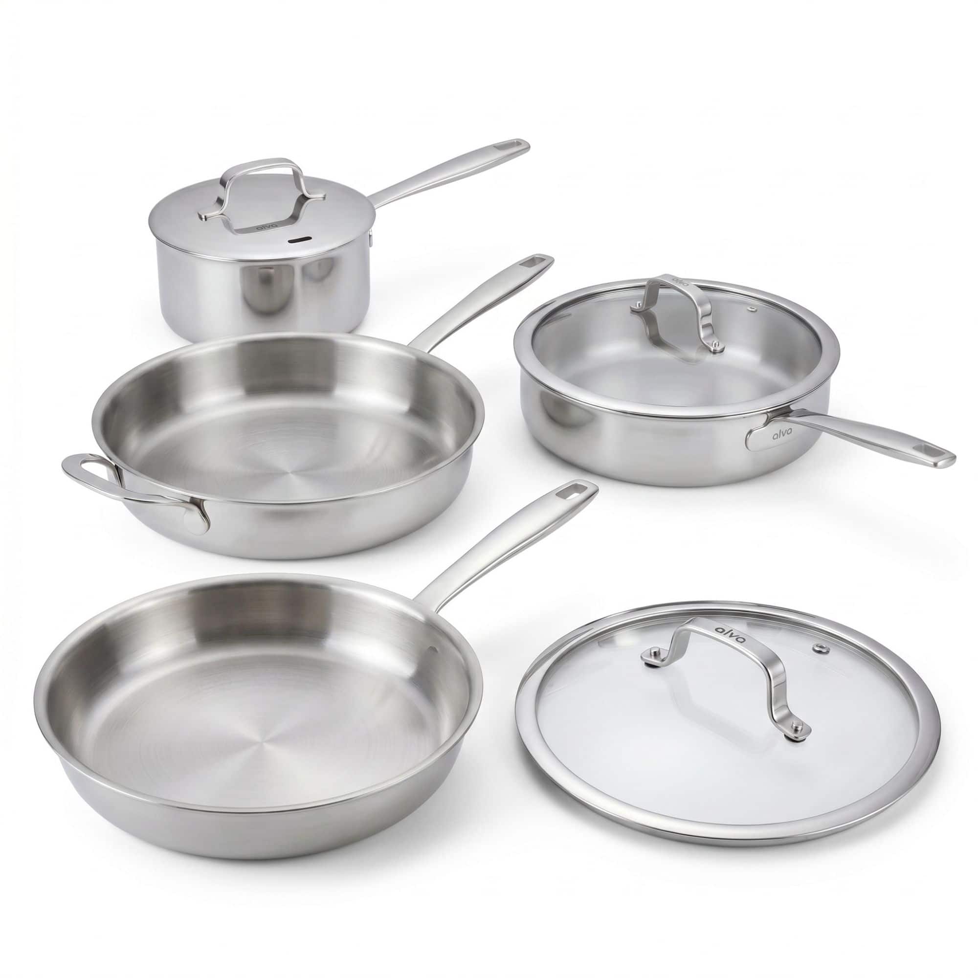 Alva - Maestro 7-Piece 5-Ply Stainless Steel Cookware Set - Silver price history on PriceWatchPro