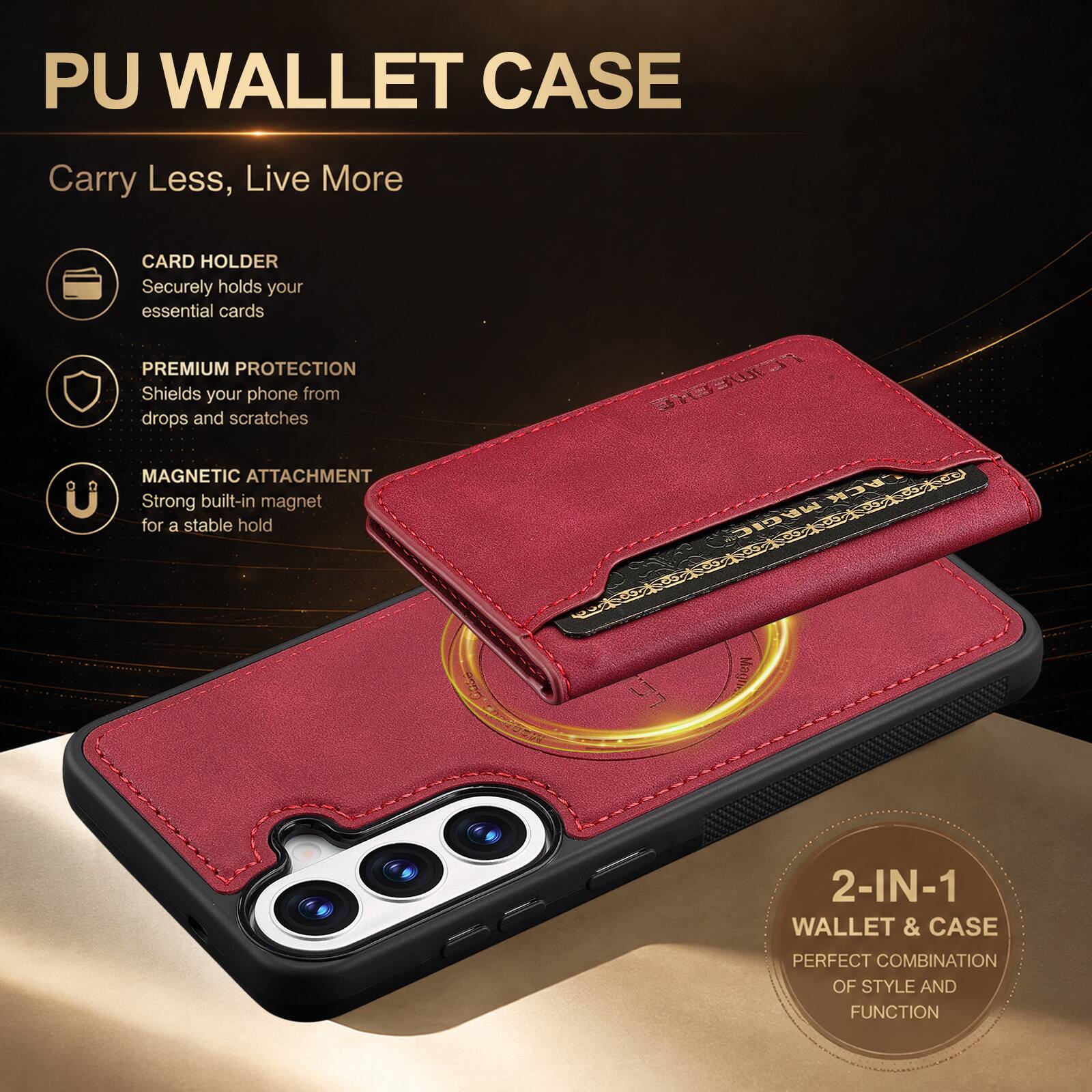 Dteck RFID Blocking Magnetic 2 in 1 Wallet Phone Case for Samsung ...