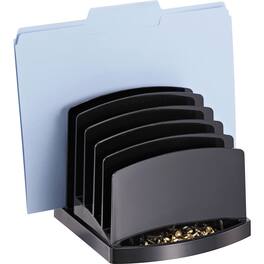 Officemate - 2200 Series Incline Sorter 6 Compartment 6.37" x 7.50" x 7.50" Desktop Plastic - Black