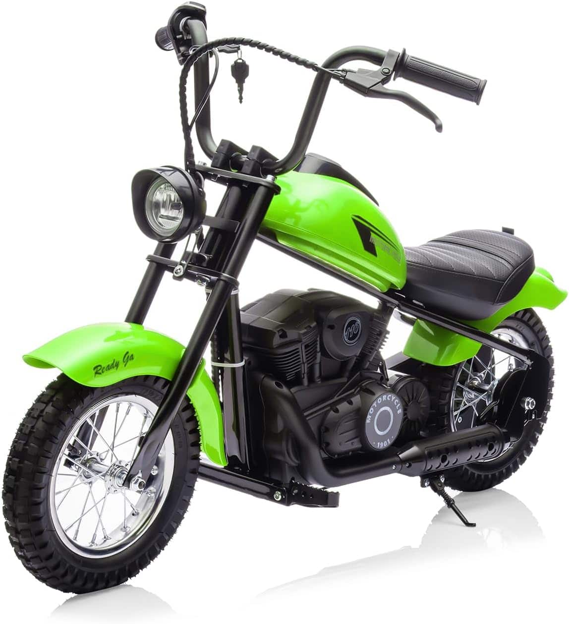 Qeetex - 24V Kids Electric Dirt Bike,Ride On Motorcycle with 2 Speed Up to 14 MPH,Handbrake,Max Weight 150lbs,Off-Road Dirt Bike - Green