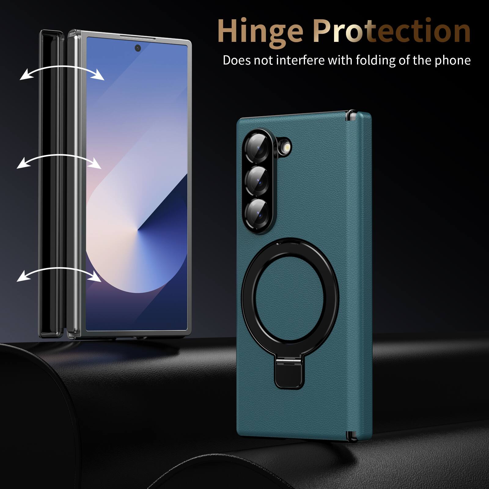 Hinge Protection  
Does not interfere with folding of the phone