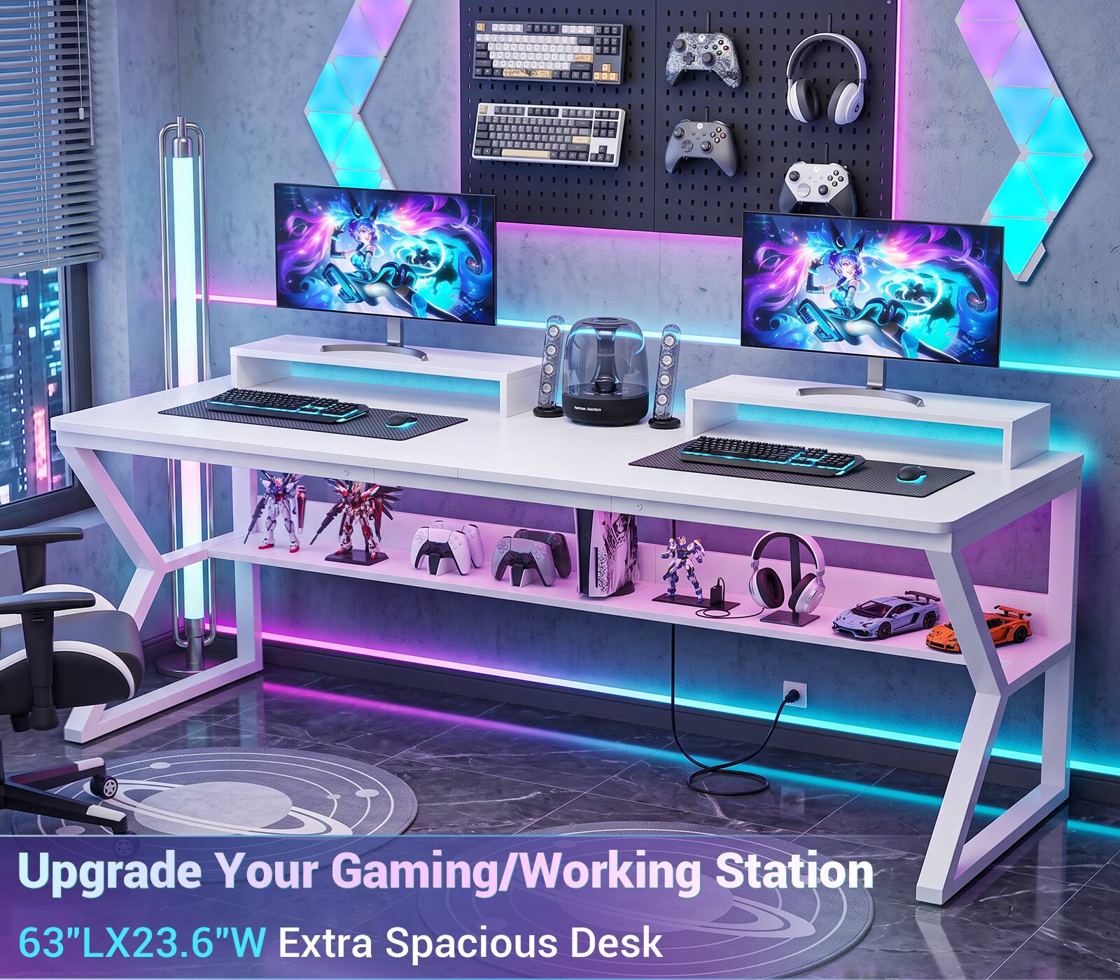Upgrade Your Gaming/Working Station  
63"LX23.6"W Extra Spacious Desk