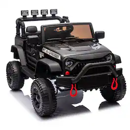 Boyel Living - 3+ 24V Kids Ride On UTV with Parents Remote Control 4Wheel Shock Absorption - Black