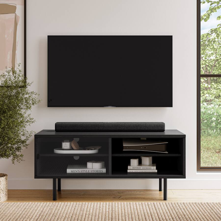 CorLiving Modular TV Stand with Glass Sliding Door for Most TVs up to ...