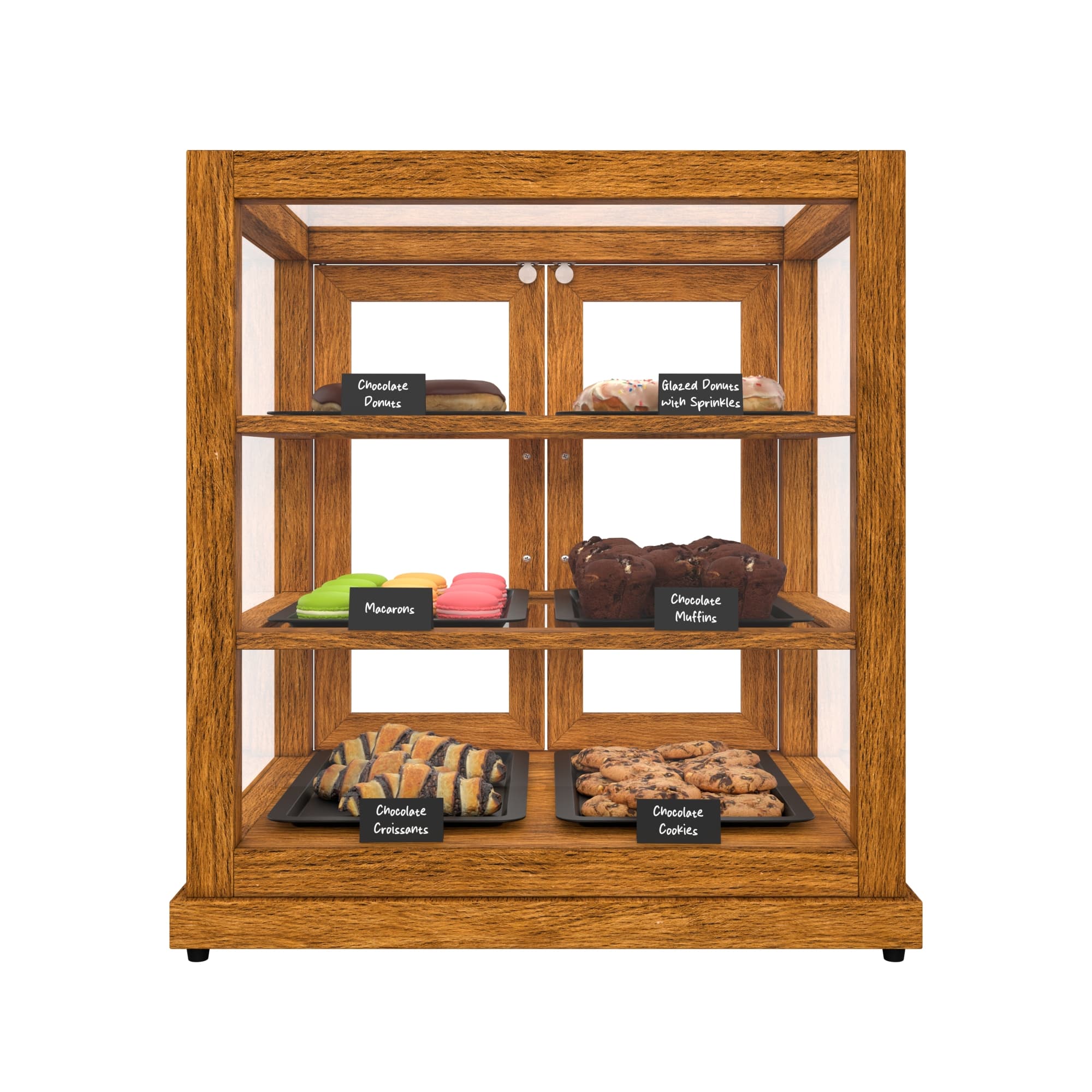 Koolmore - 25 In. Artisan Wooden Bakery Display Upright Case 4 Cu ft, light color - Ash wood color