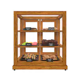 Koolmore - 25 In. Artisan Wooden Bakery Display Upright Case 4 Cu ft, light color - Ash wood color