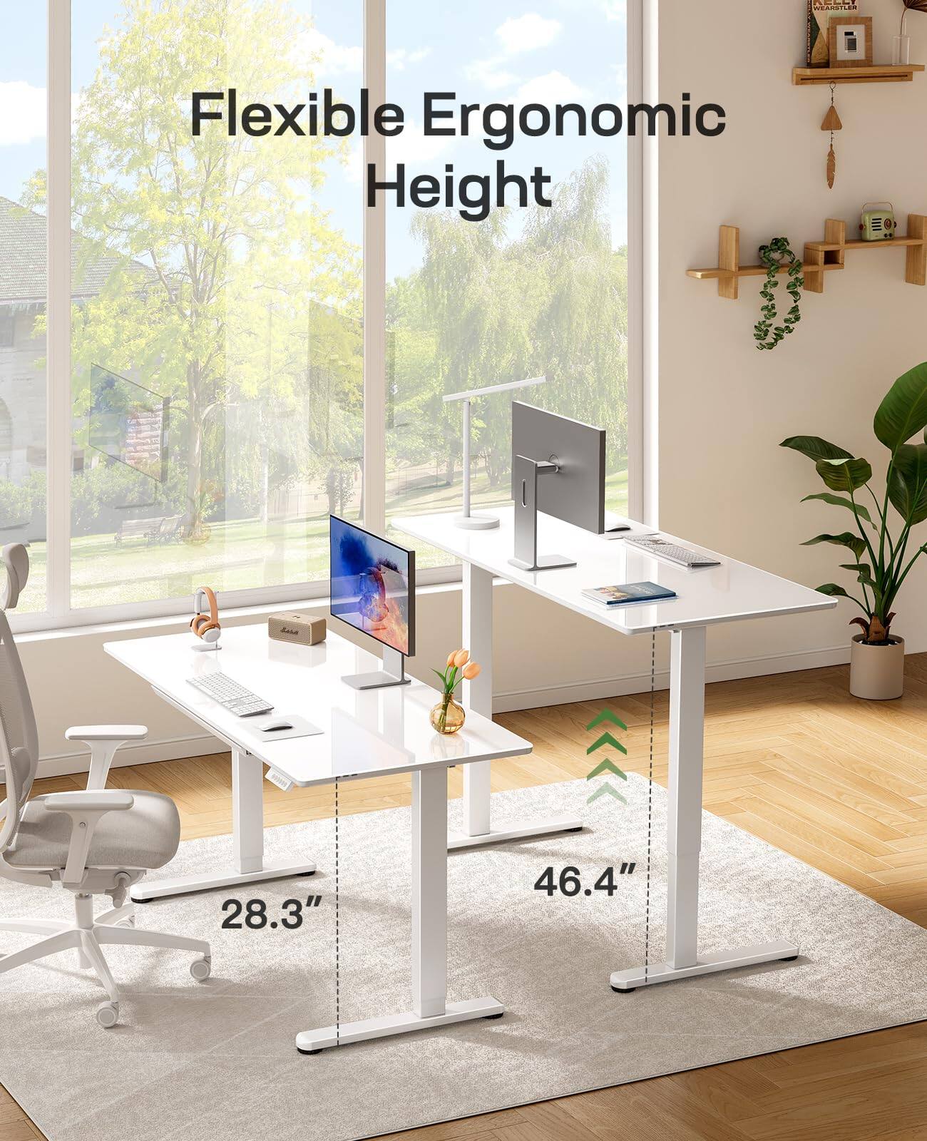 Flexible Ergonomic Height  
28.3"  
46.4"