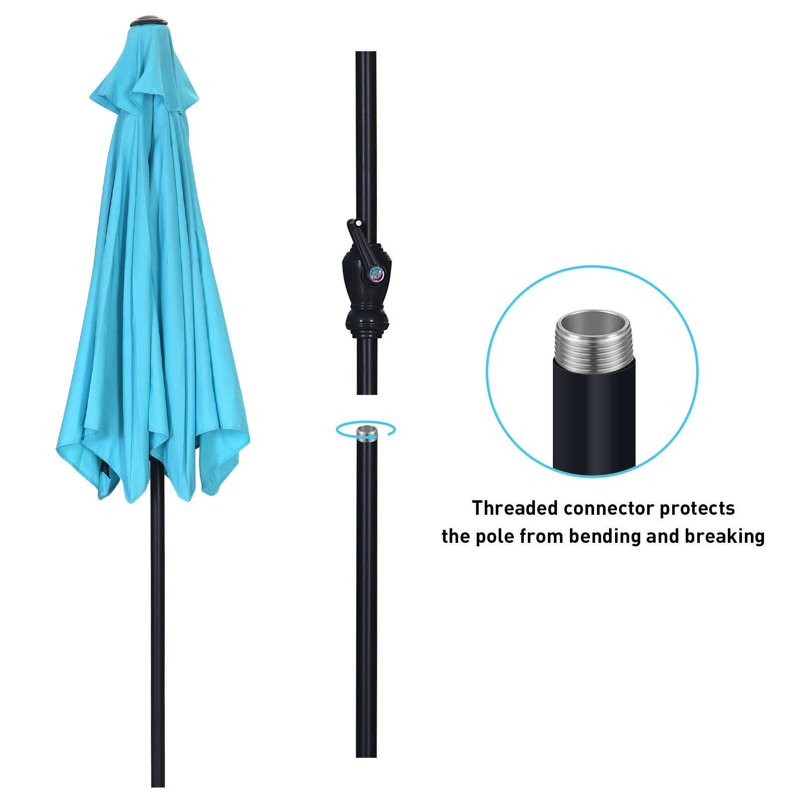 Threaded connector protects the pole from bending and breaking