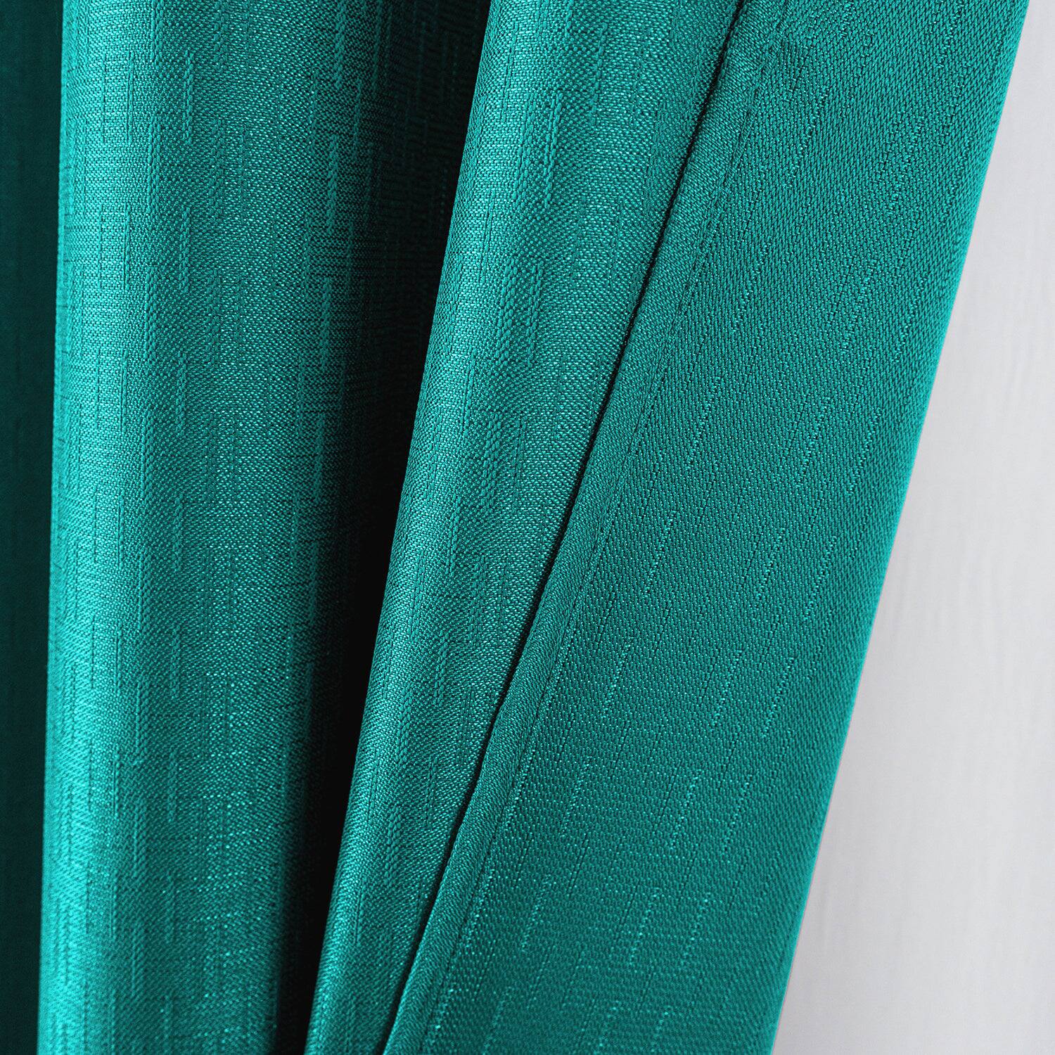Alt View 1. RT Designers Collection - RT Designers Collection 100% Polyester 140 GSM Sedona Jacquard Grommet Curtain Panel 54" x 90" Teal - Teal.