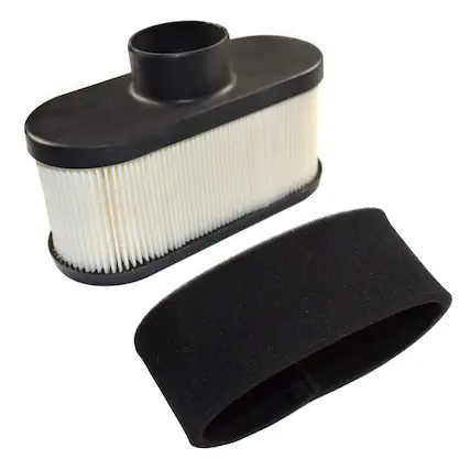 Front. HQRP - Air Filter Cartridge with Pre-Filter for John Deere X300 X304 X320 X340 X500 X530 S240 Lawn Tractors.