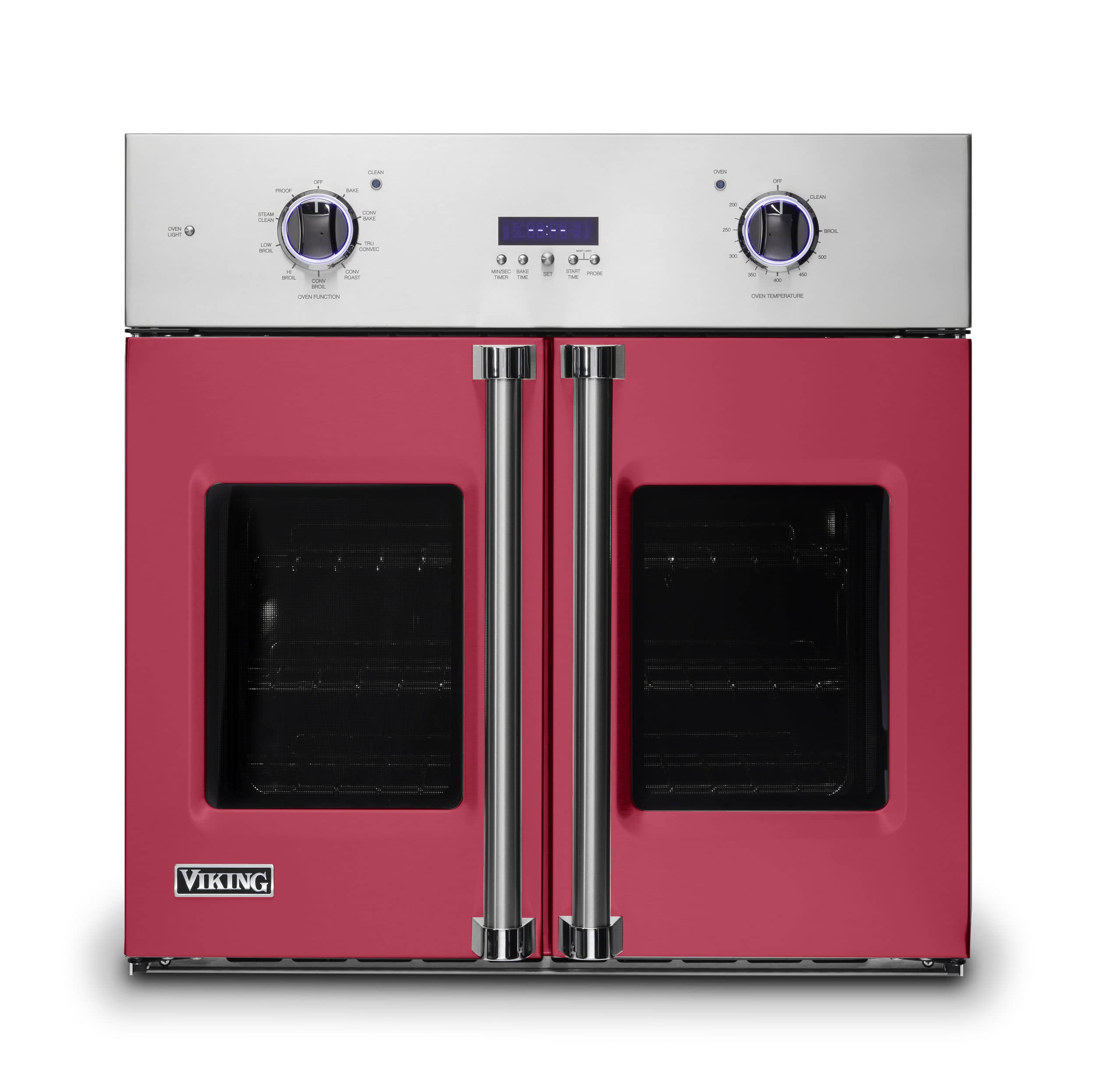 Viking - 30" 7 Series French Door Single Built-In Electric Thermal Convection Oven - Valentine - Front_Zoom