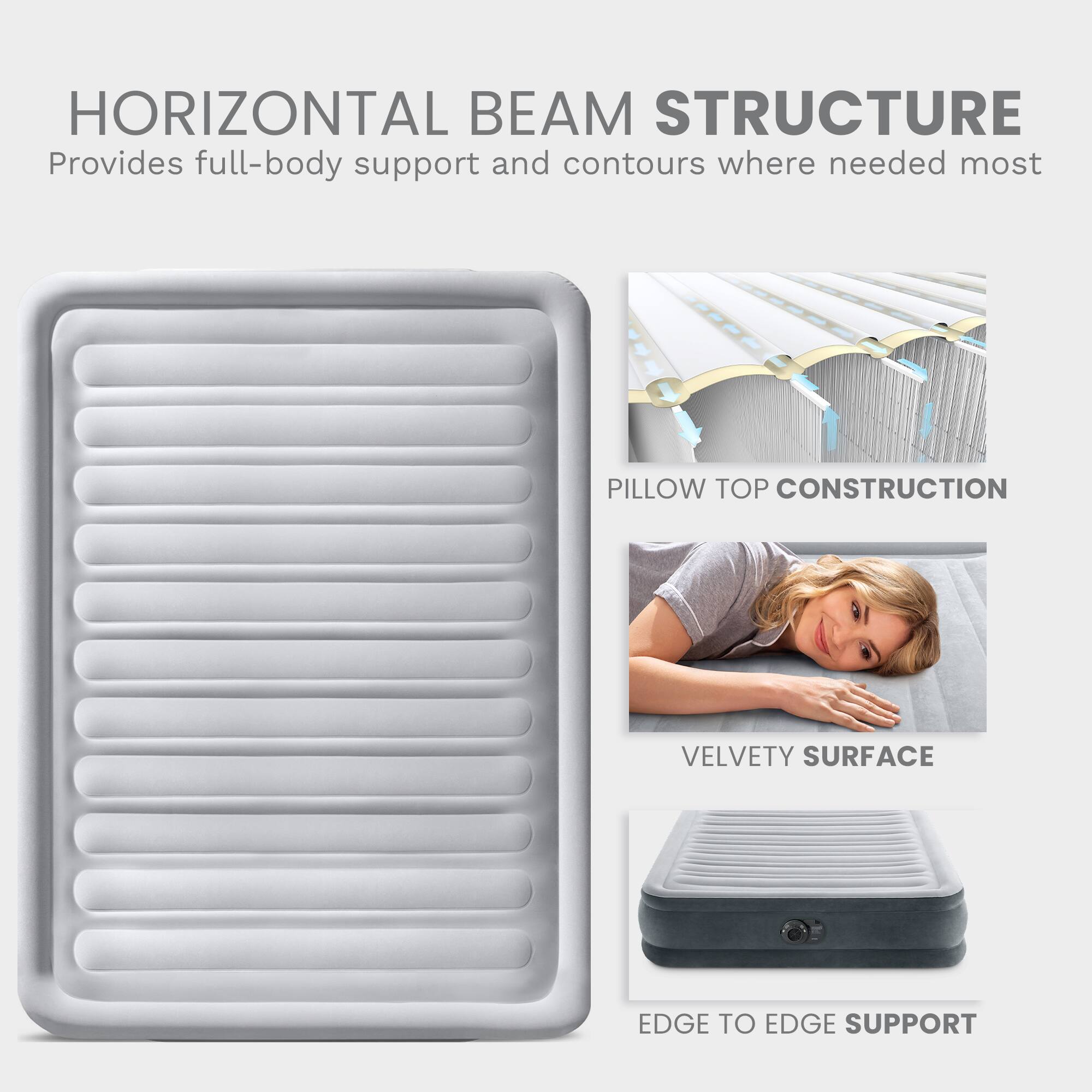 HORIZONTAL BEAM STRUCTURE  
Provides full-body support and contours where needed most  

PILLOW TOP CONSTRUCTION  

VELVETY SURFACE  

EDGE TO EDGE SUPPORT