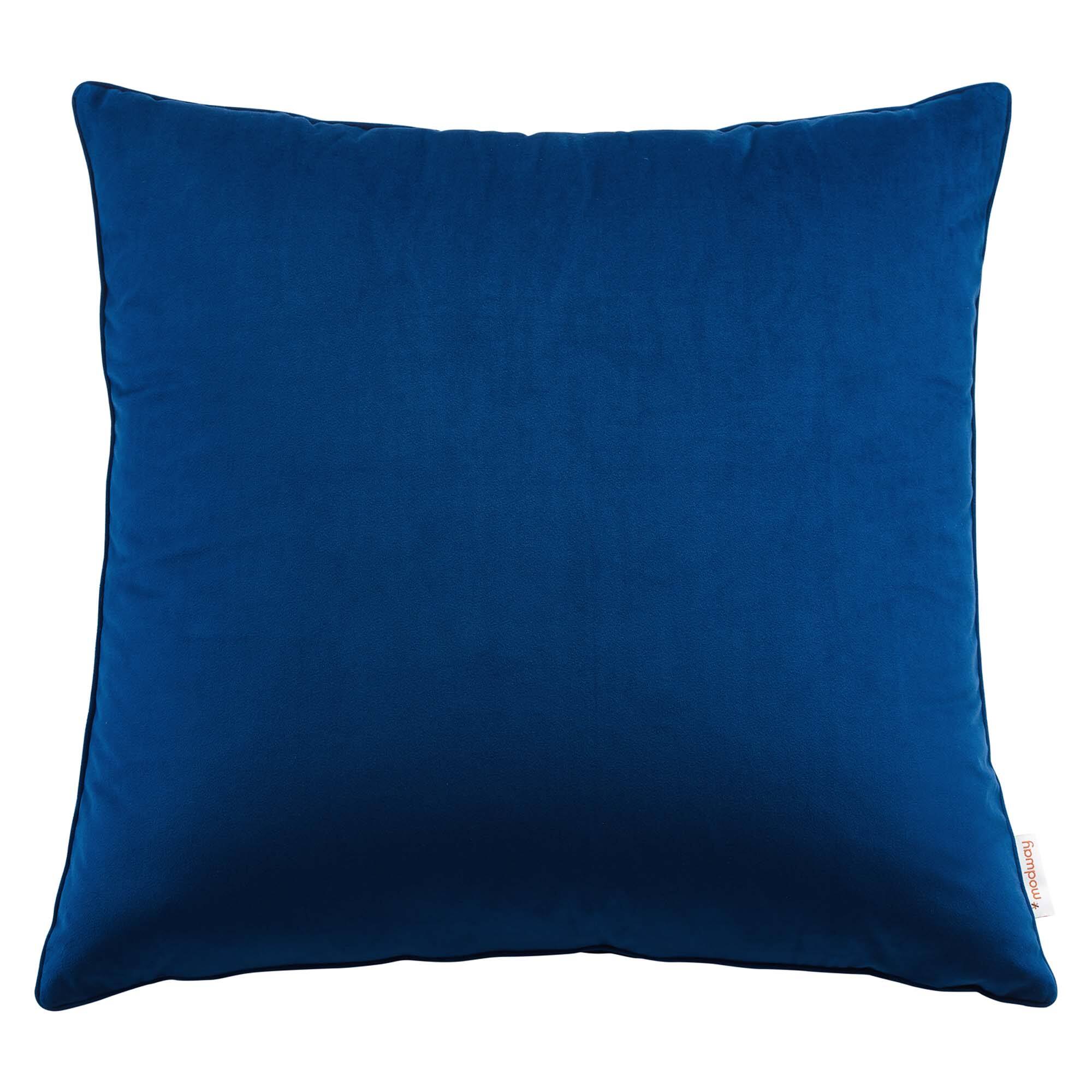 Angle. Modway - Enhance Performance Velvet Throw Pillow - Navy.