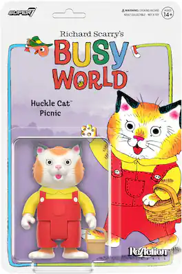 Super7 - Richard Scarry - ReAction Figures Wave 02 - Huckle Cat (Overalls) - Collectibles - Multicolor