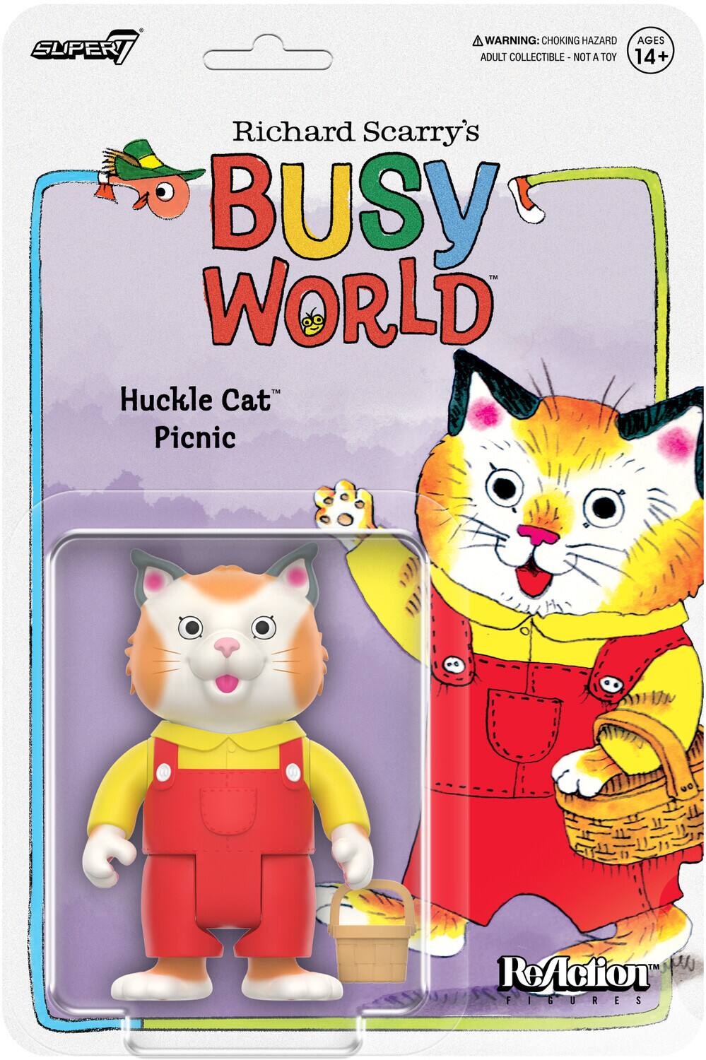 Super7 - Richard Scarry - ReAction Figures Wave 02 - Huckle Cat (Overalls) - Collectibles