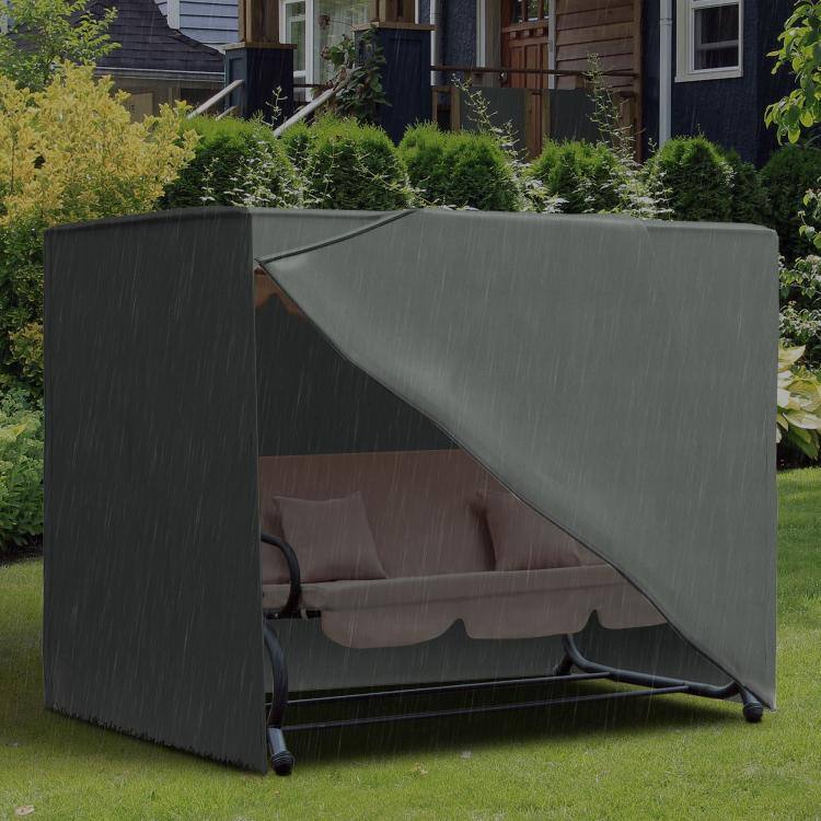 Alt View 1. PULUZ - Outdoor Patio Hammock Porch Swing Cover with UV, Water, & Dust Fighting Material - Gray.
