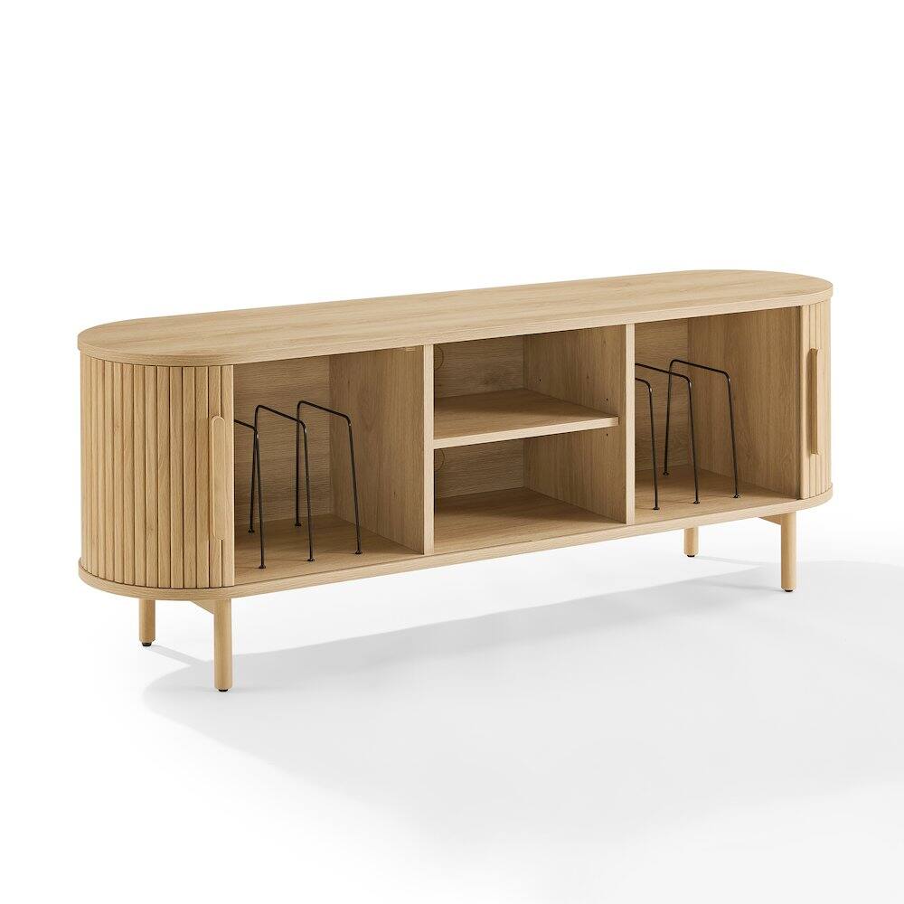 Alt View 8. Crosley Furniture - Ambrose Record Player Cabinet With Vinyl Storage - Ash.