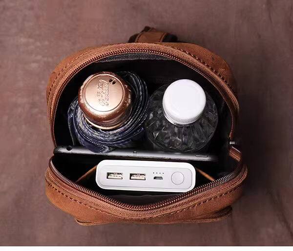 Back. Steel Horse Leather - Erling Leather Sling Bag | Crossbody Leather Pack - Brown.