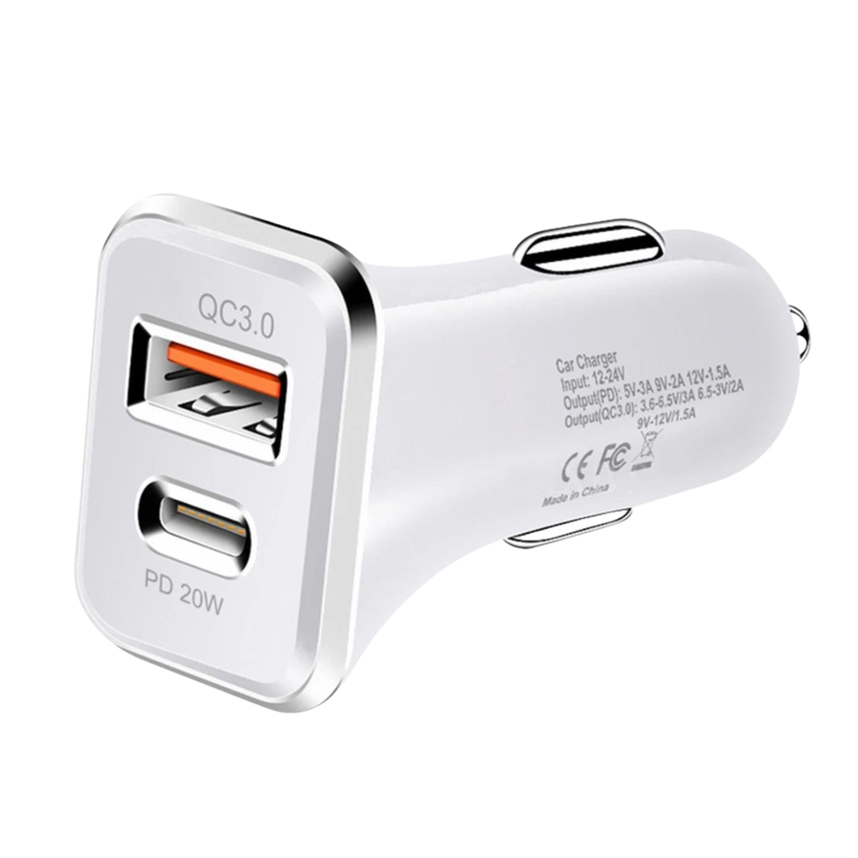 Kitcheniva - 2 Port USB Fast Car Charger Adapter For iPhone Samsung Android Cell Phone White