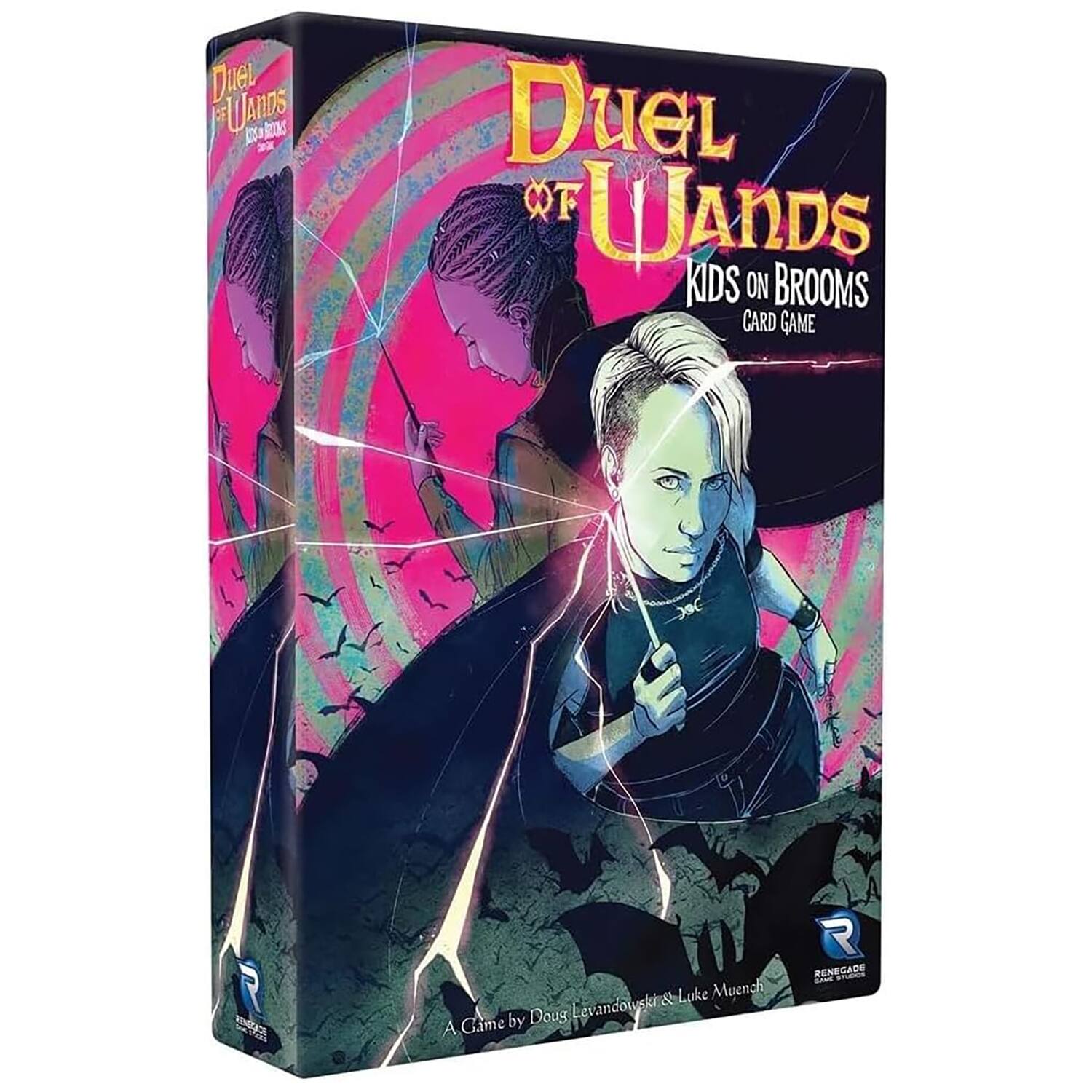 Duel of Wands 300ml  
Duel of Wands Kids on Brooms Card Game  
& Luke Muench by Doug Levandowski A Game  
R Renegade Game Studios